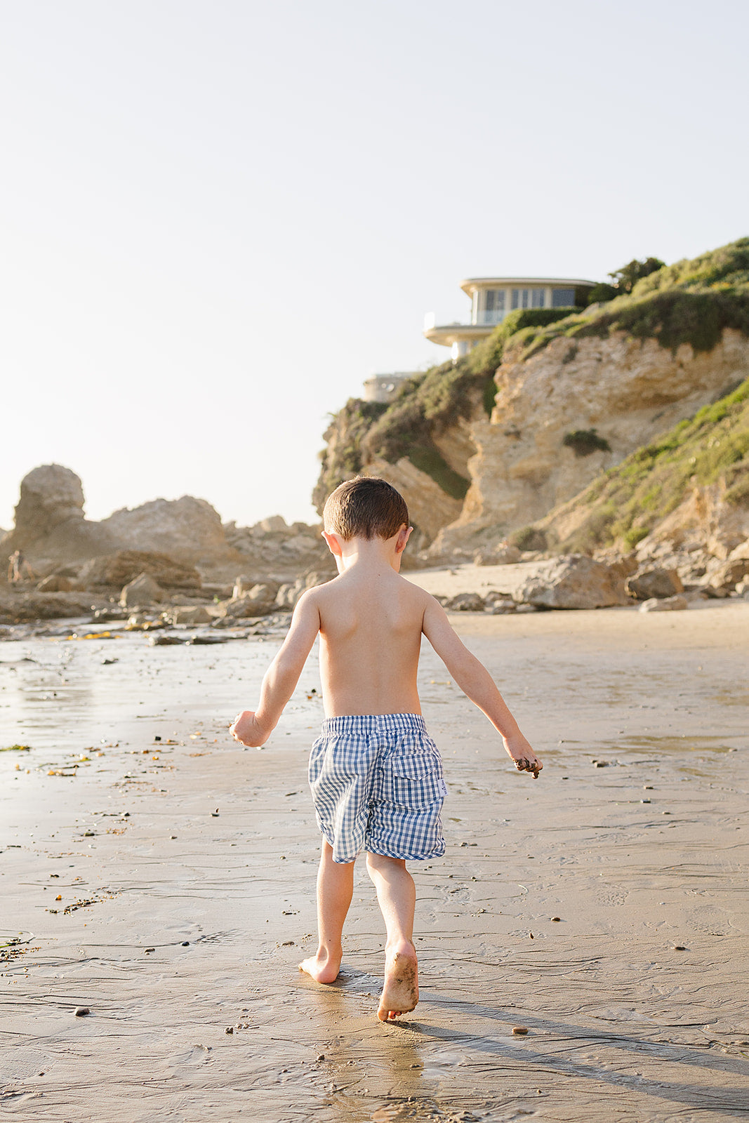 Mebie Baby Light Blue Gingham Swim Shorts