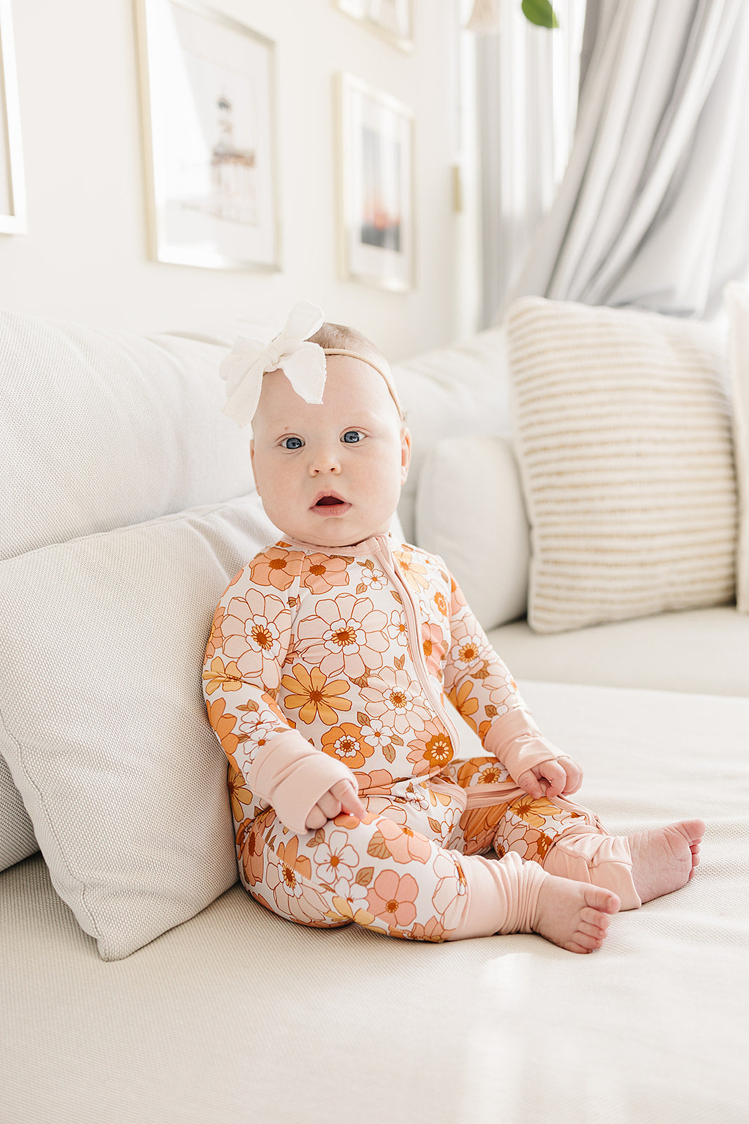 LPK Bamboo Zip Romper - Sweet Blossom