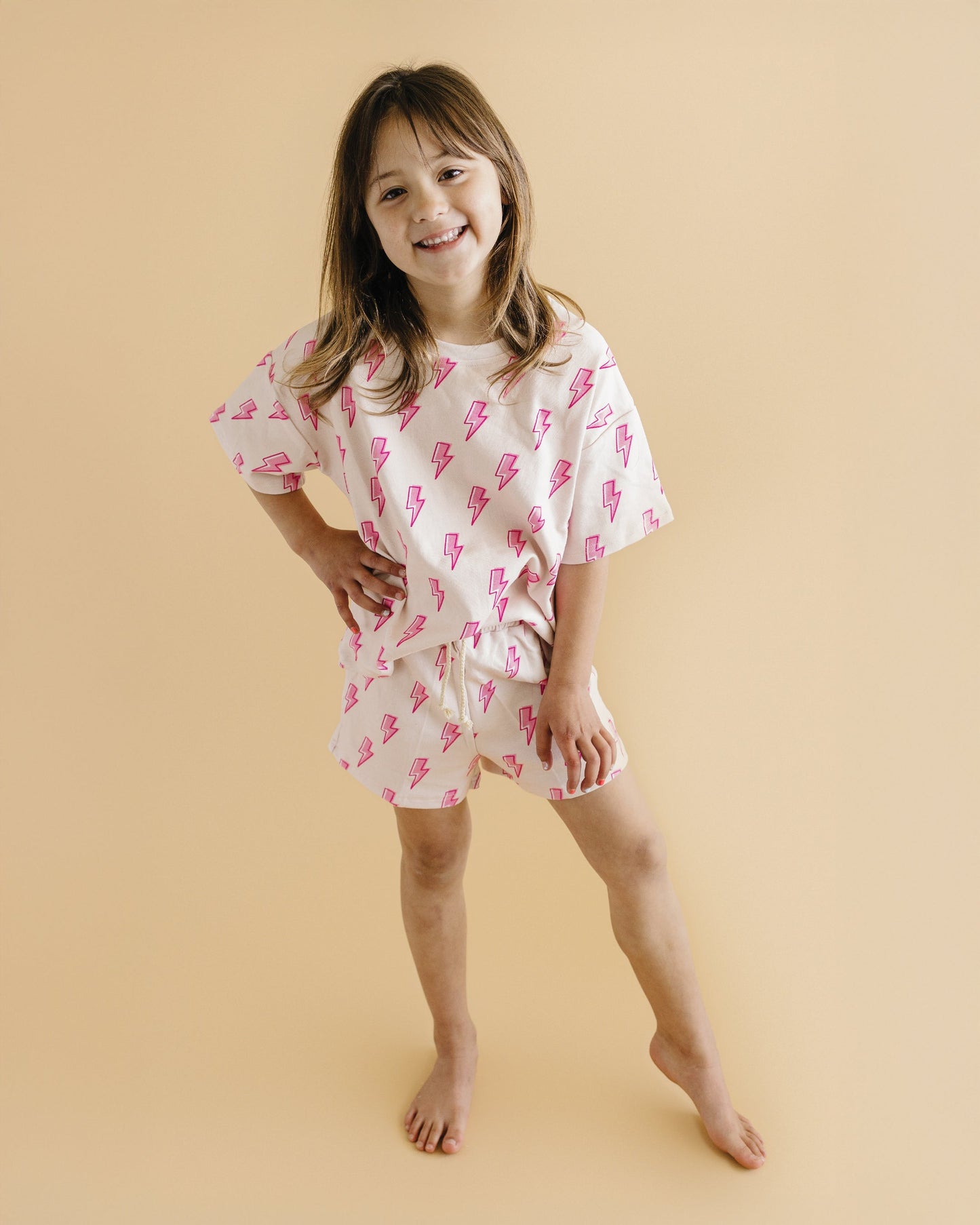 LPK Shorts Set - Pink Bolts