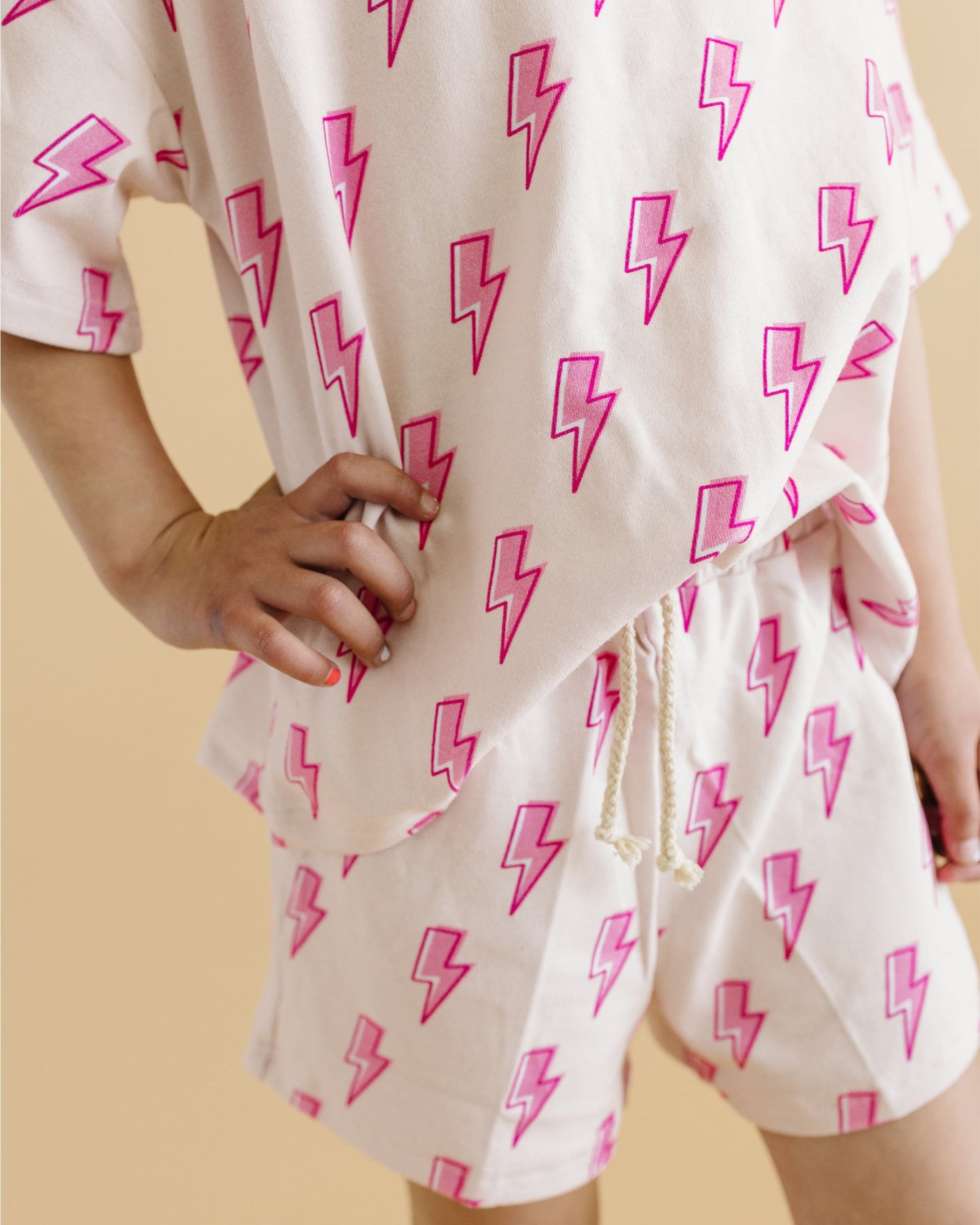 LPK Shorts Set - Pink Bolts