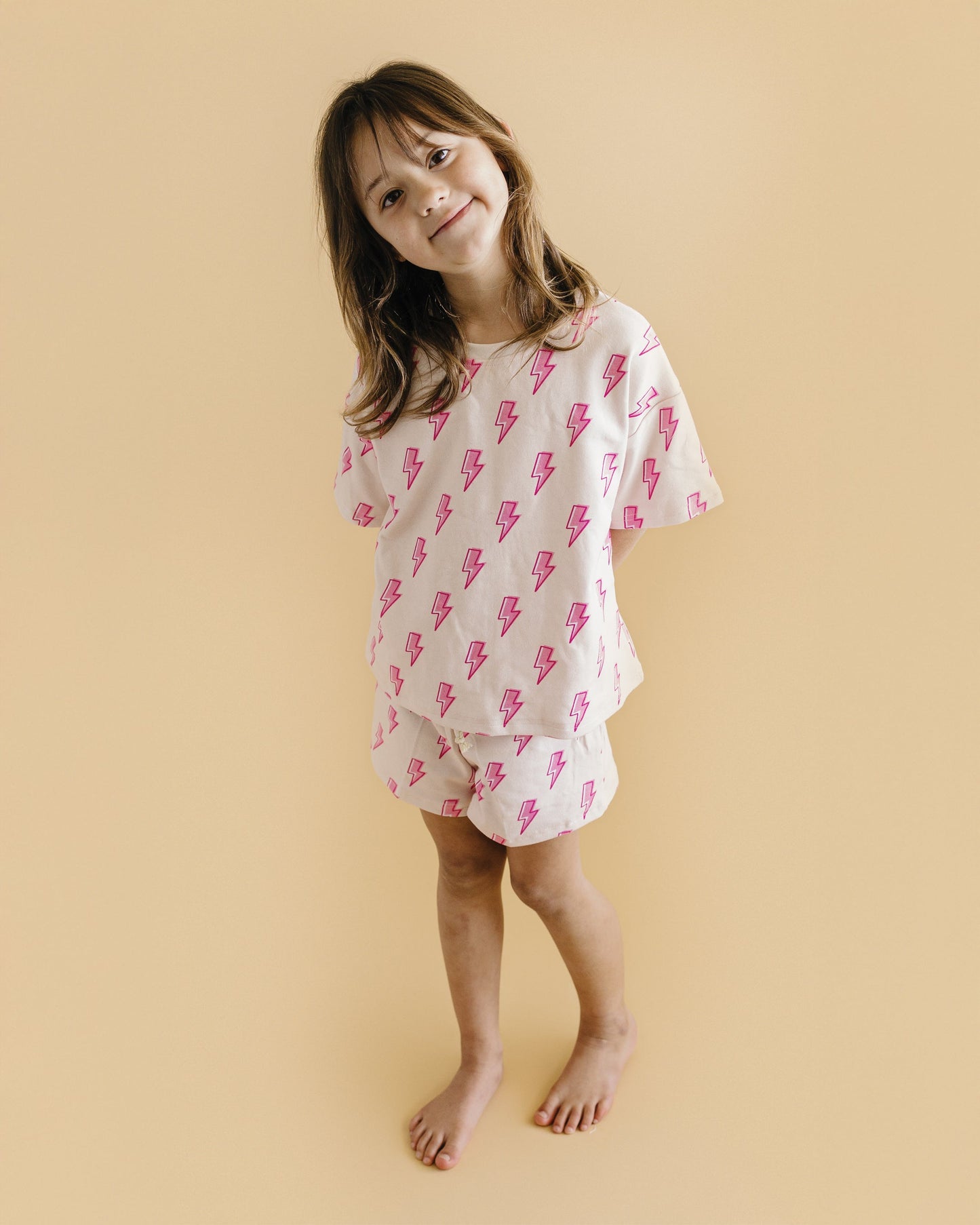 LPK Shorts Set - Pink Bolts