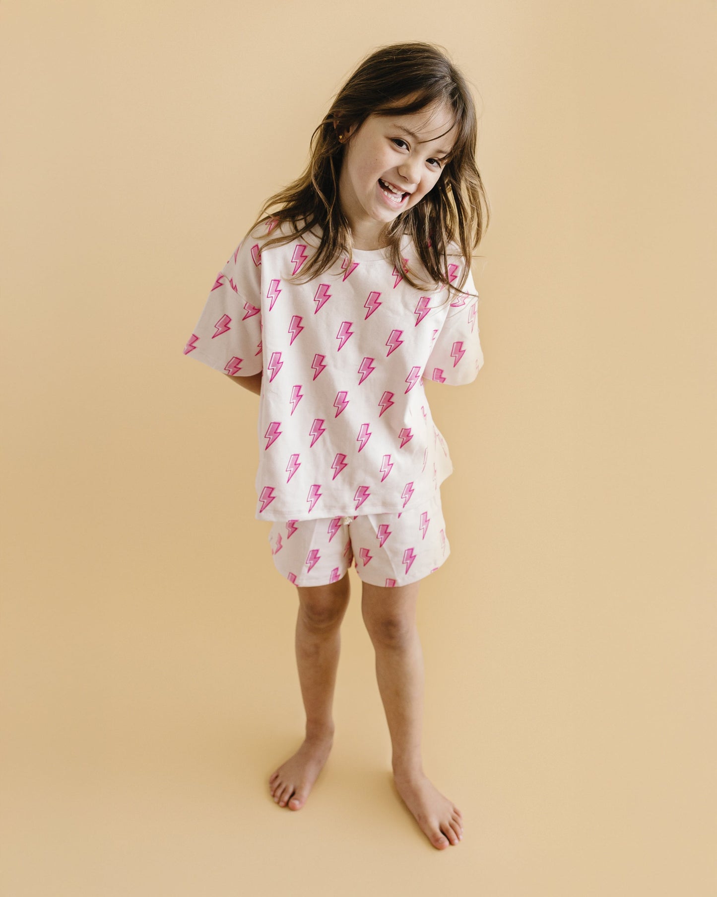 LPK Shorts Set - Pink Bolts