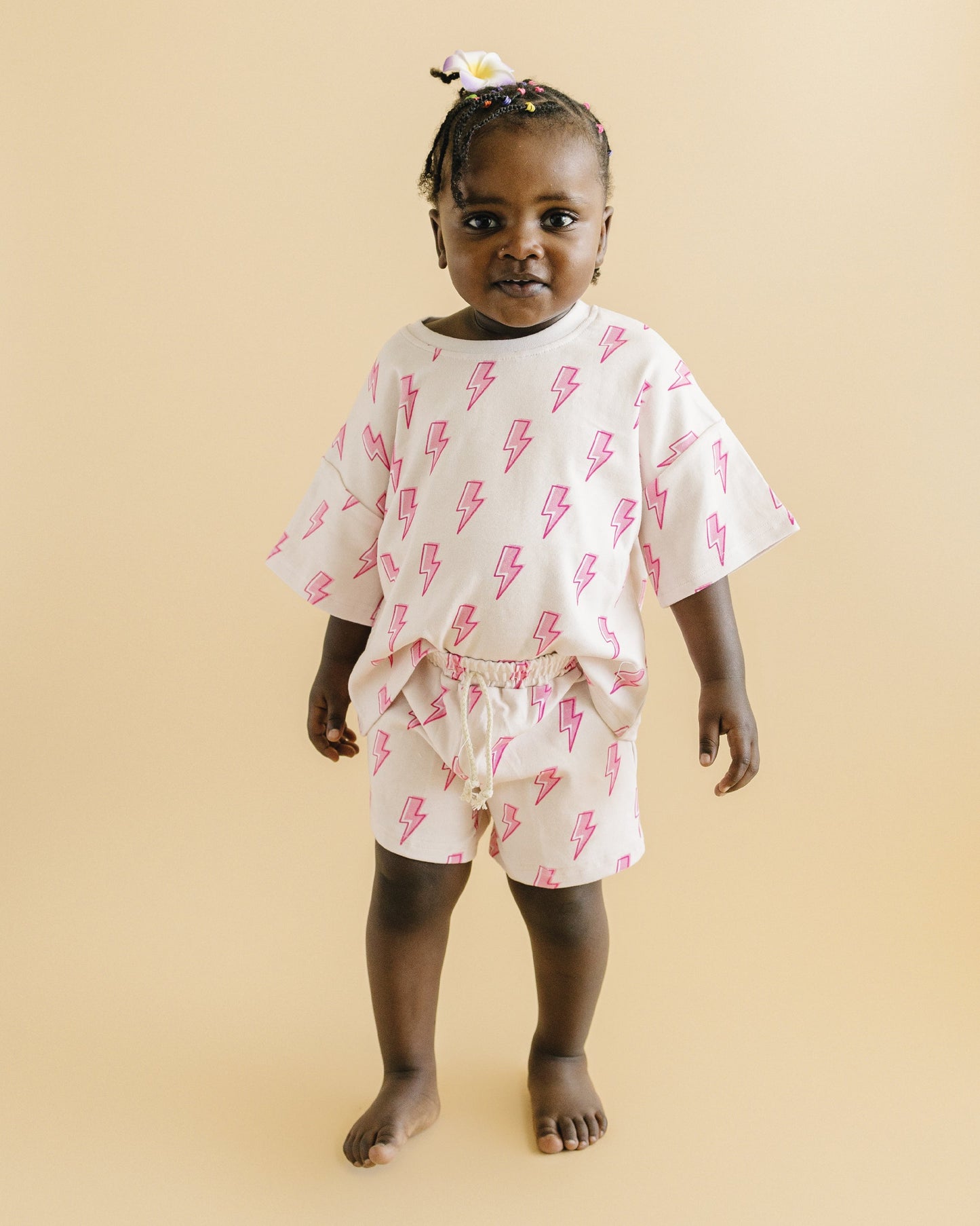 LPK Shorts Set - Pink Bolts