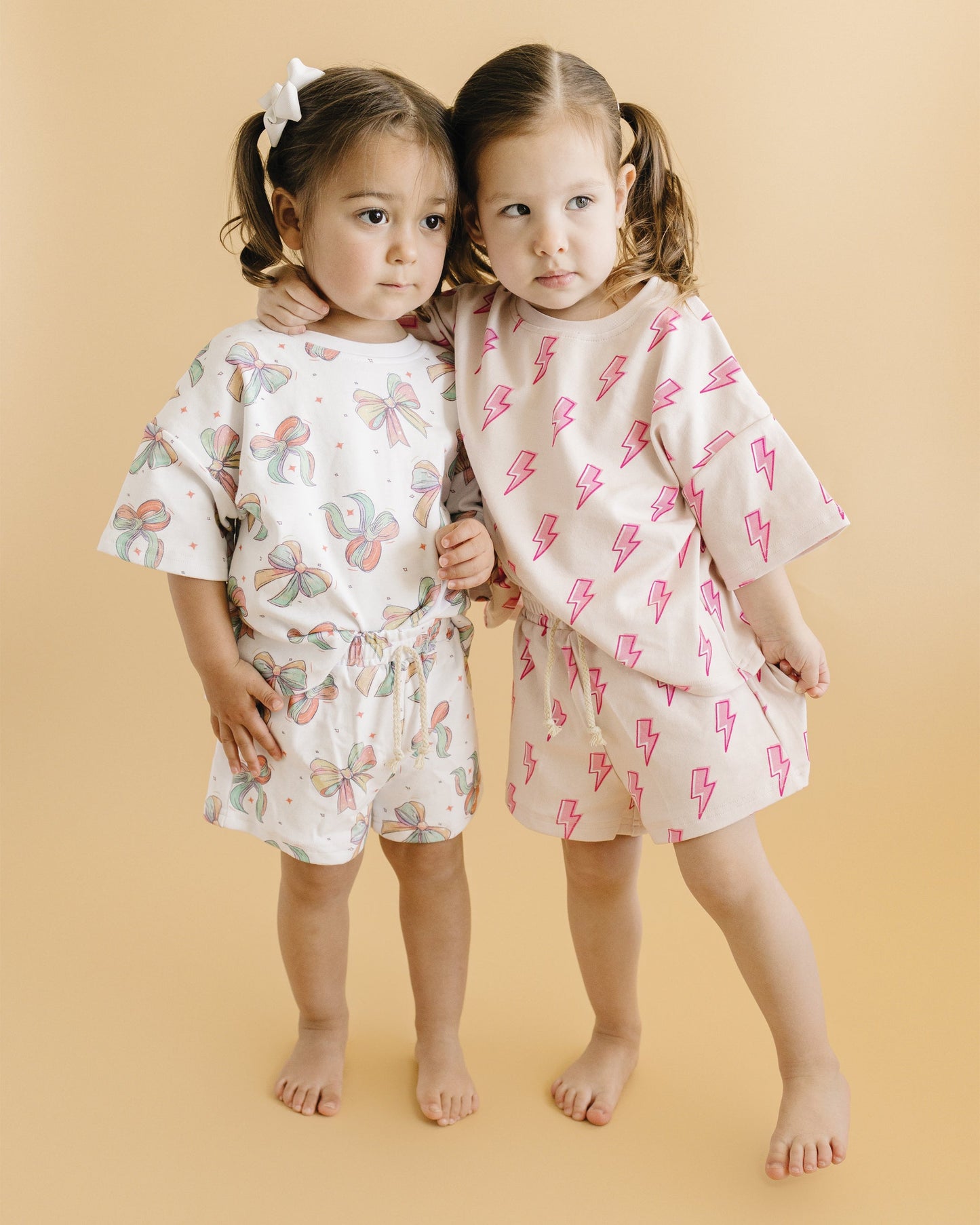 LPK Shorts Set - Pink Bolts