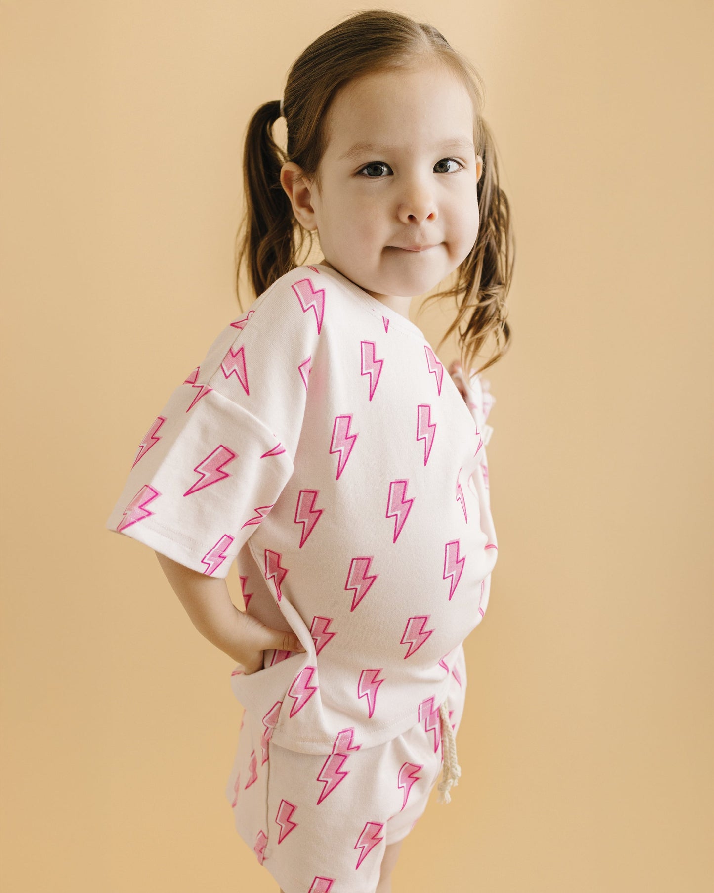 LPK Shorts Set - Pink Bolts