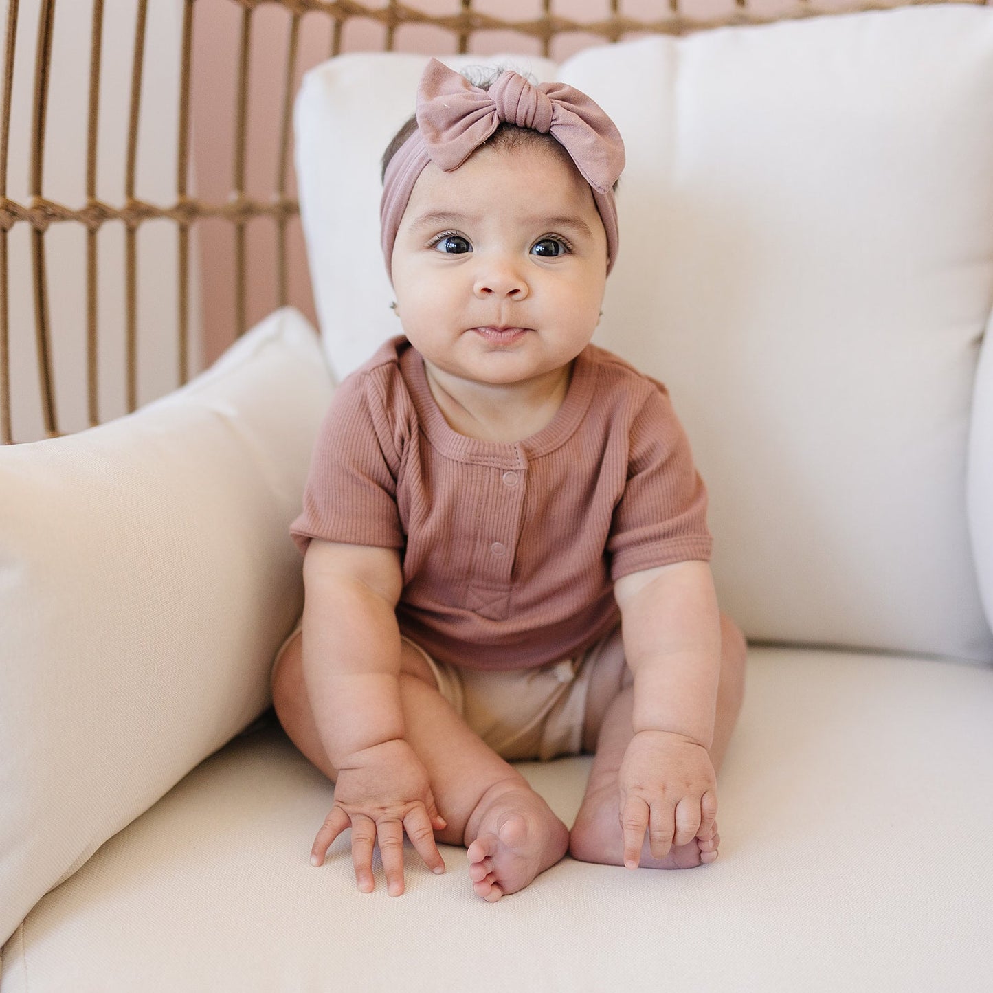 Mebie Baby Bamboo Head Wrap - Dusty Rose