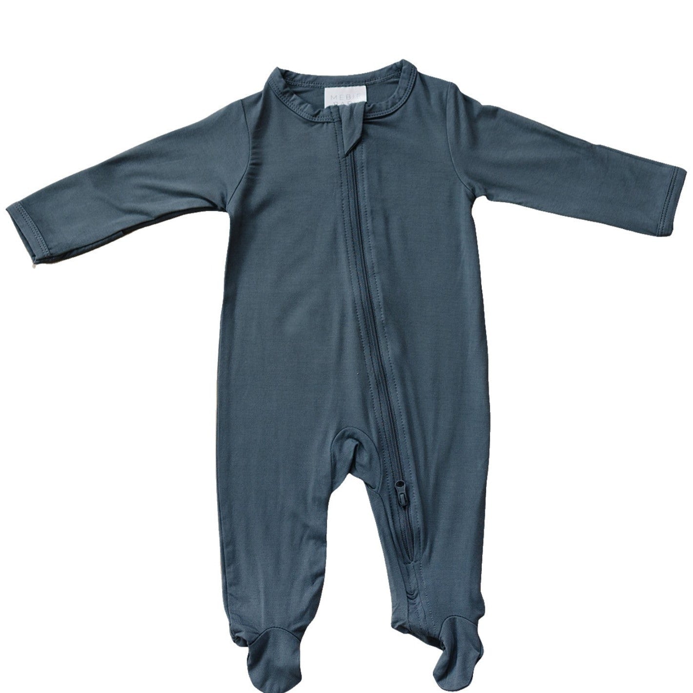Mebie Baby Bamboo Footed Romper - Charcoal