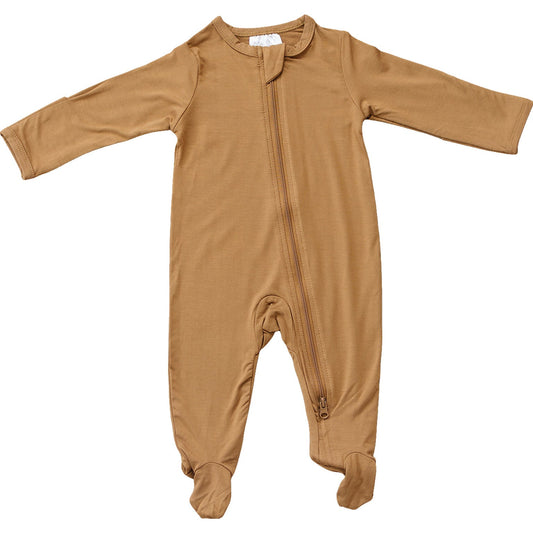 Mebie Baby Bamboo Footed Romper - Mustard