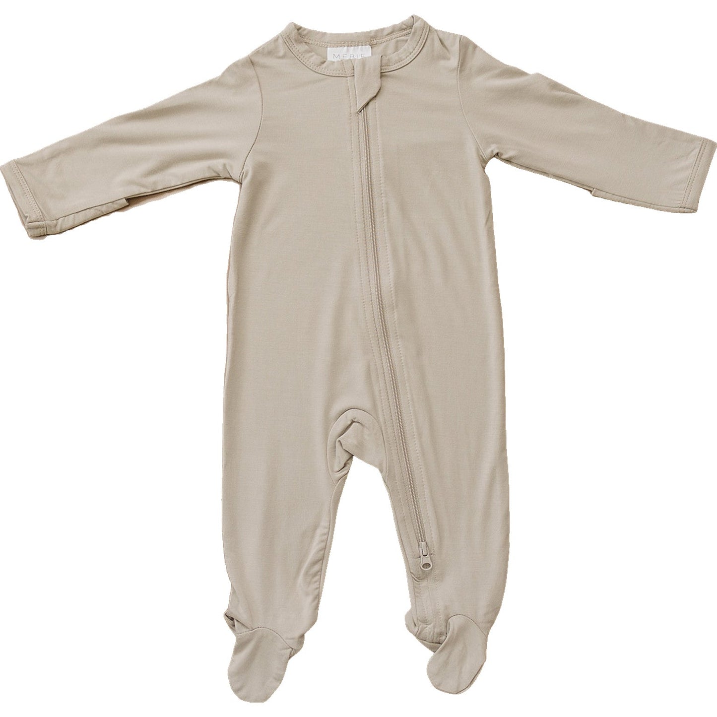 Mebie Baby Bamboo Footed Romper - Oatmeal