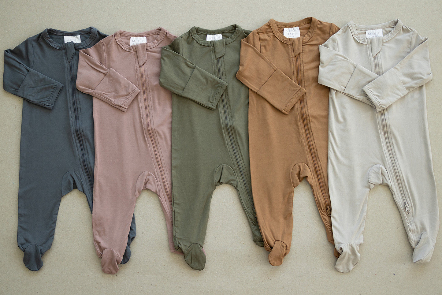 Mebie Baby Bamboo Footed Romper - Olive