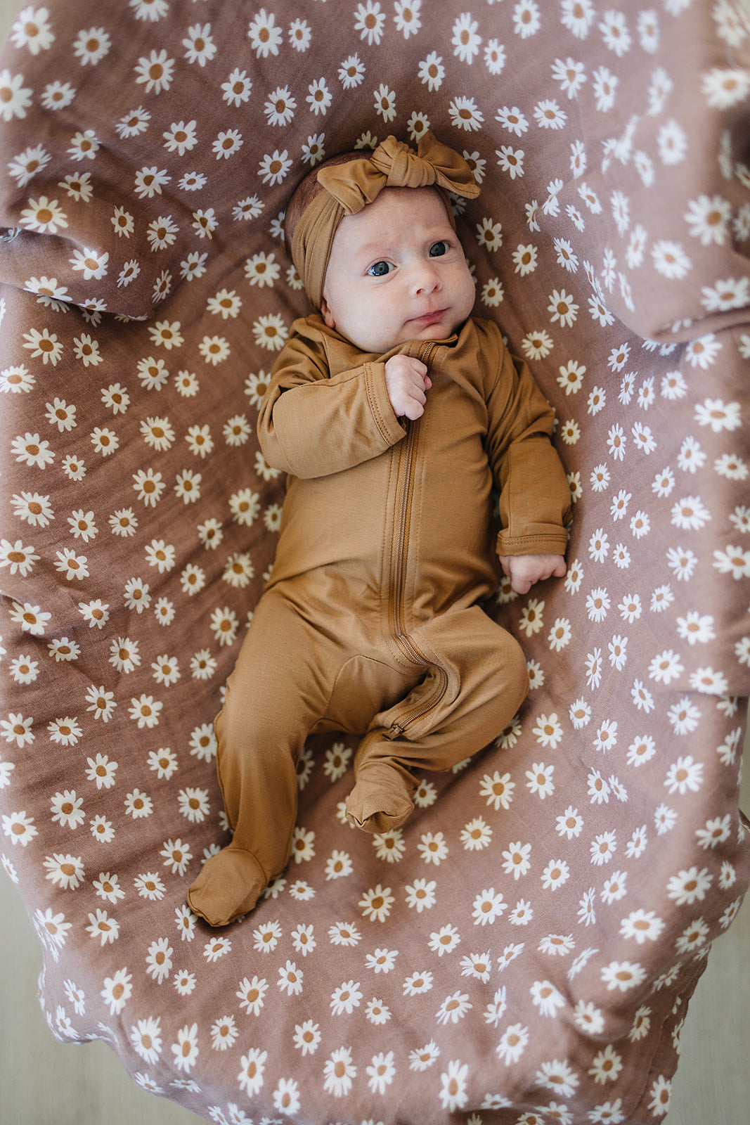 Mebie Baby Bamboo Footed Romper - Mustard