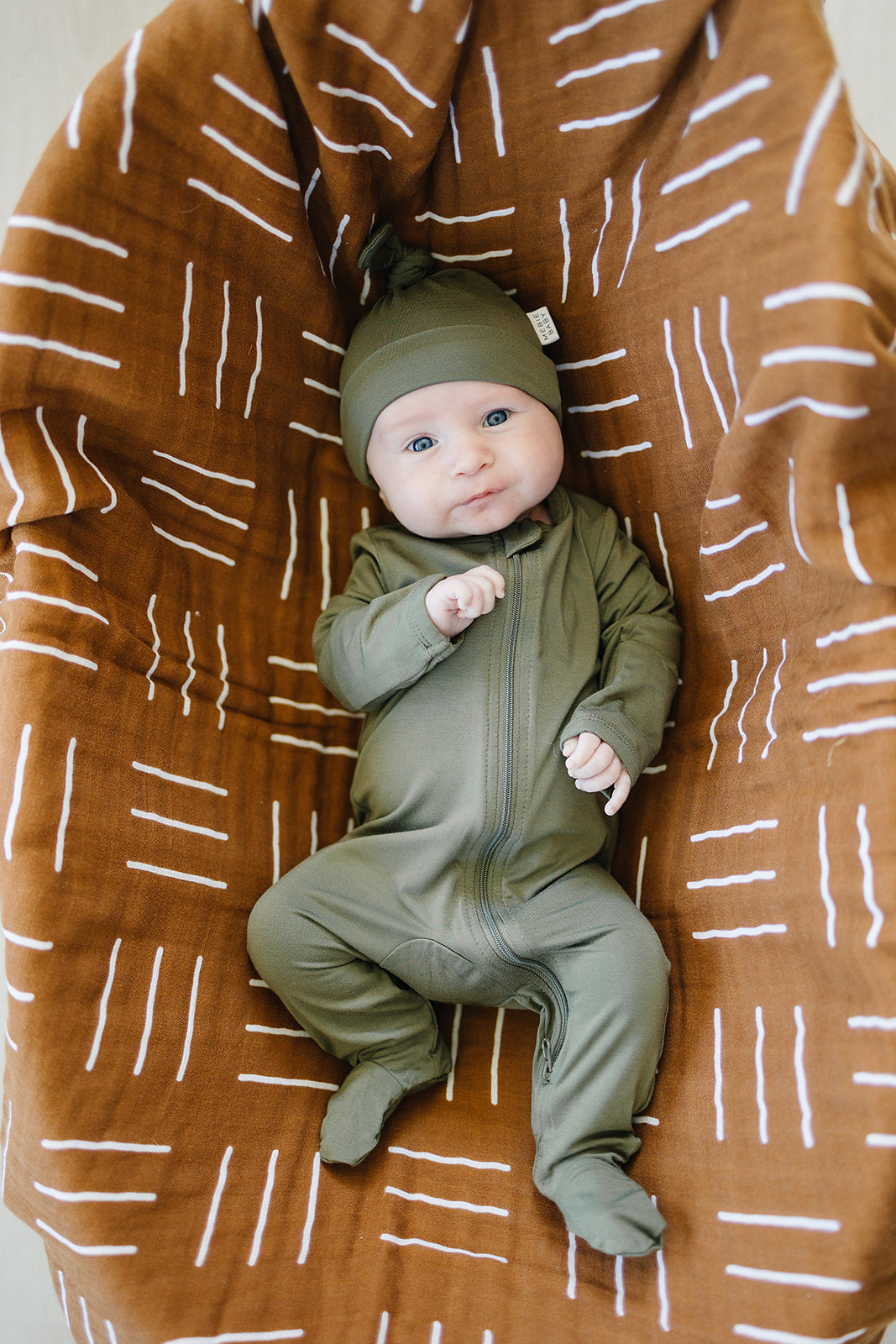 Mebie Baby Bamboo Footed Romper - Olive