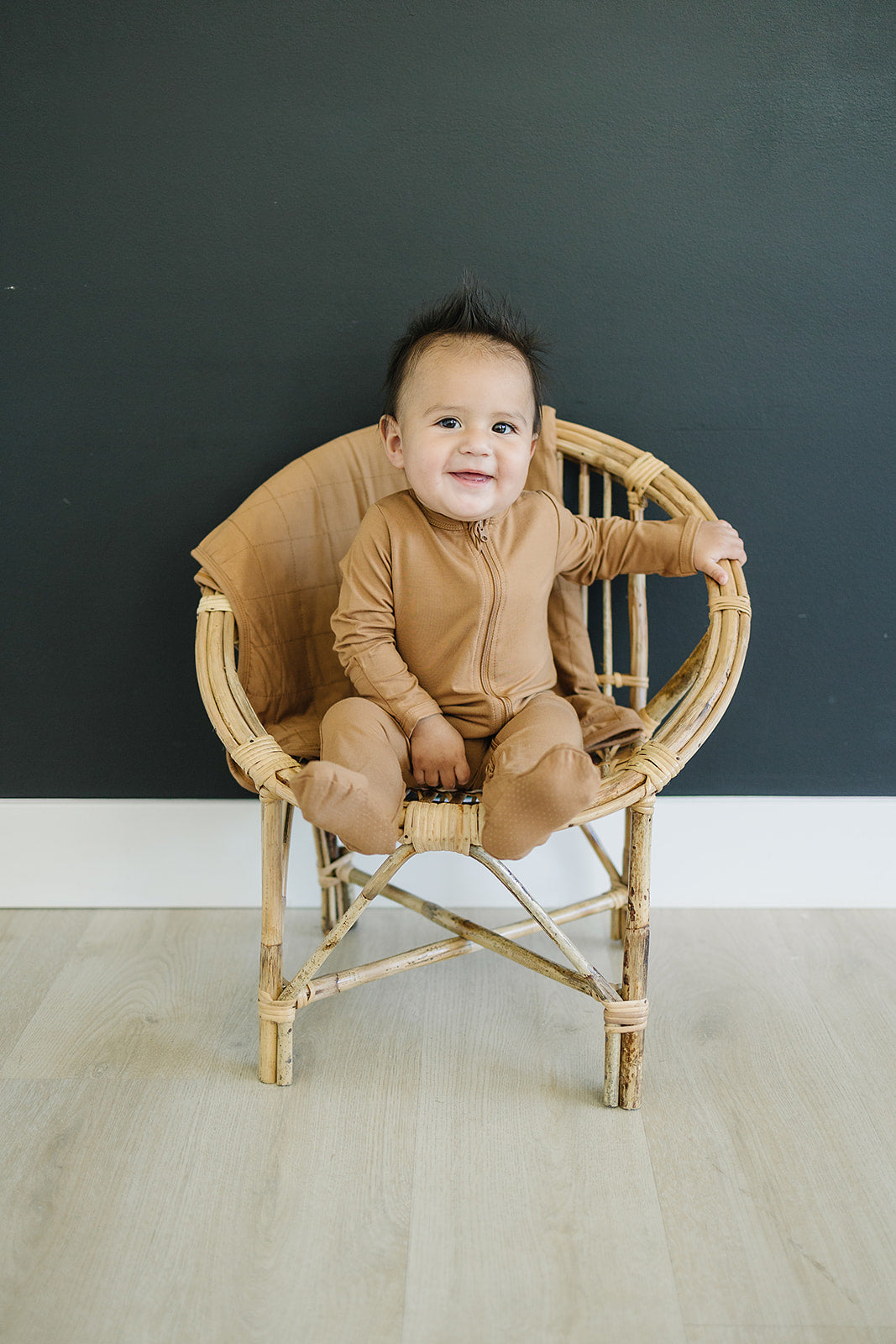 Mebie Baby Bamboo Footed Romper - Mustard