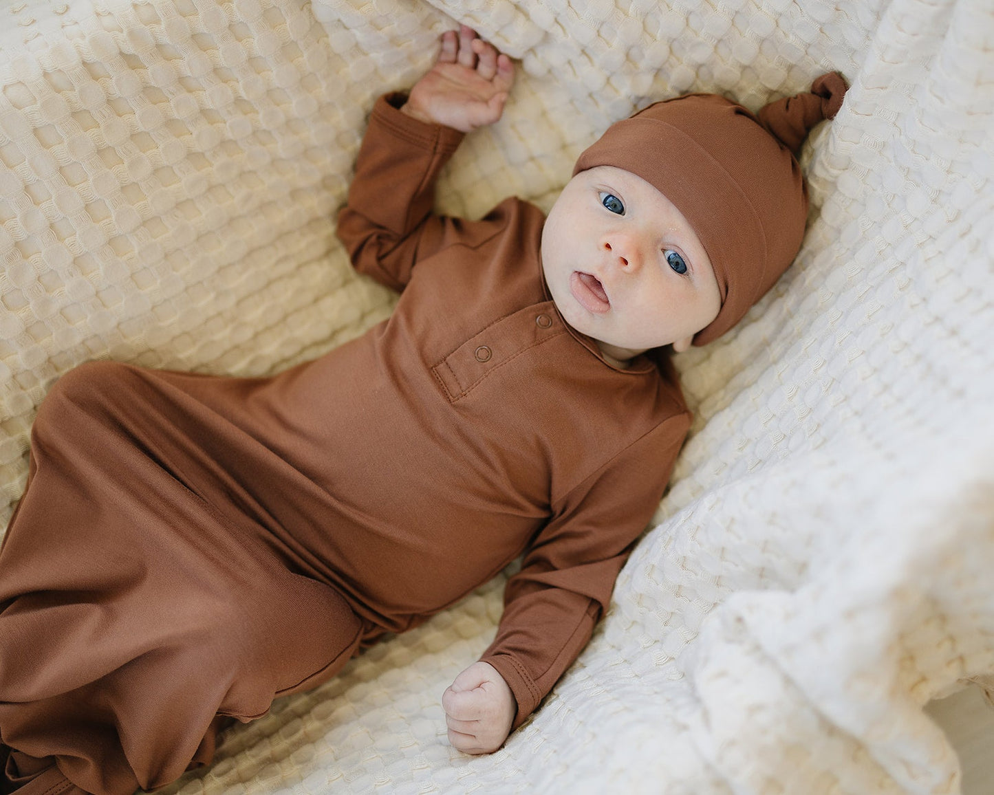 Mebie Baby Bamboo Newborn Knot Hat - Rust