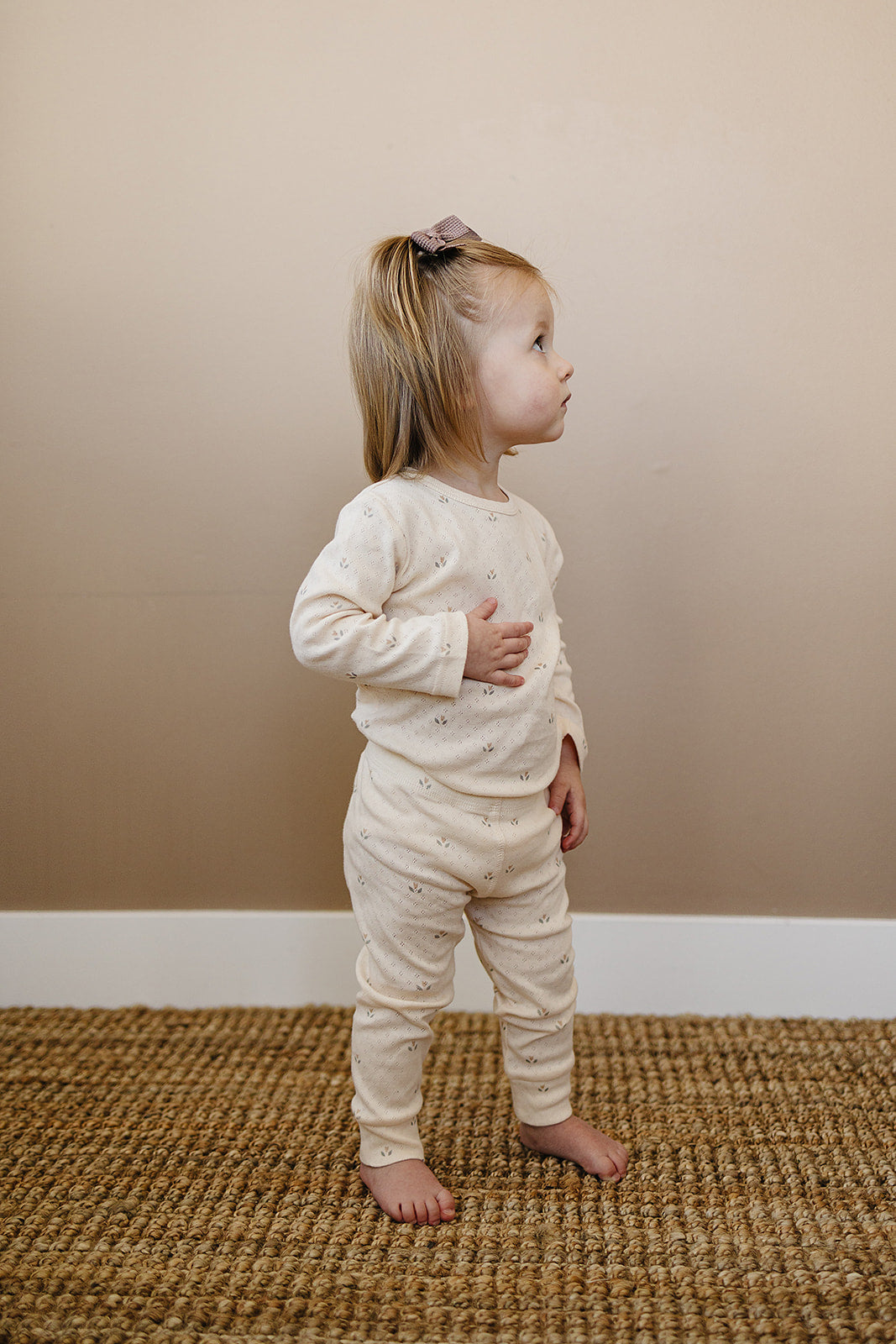 Mebie Baby Cream Tulip Pointelle Set