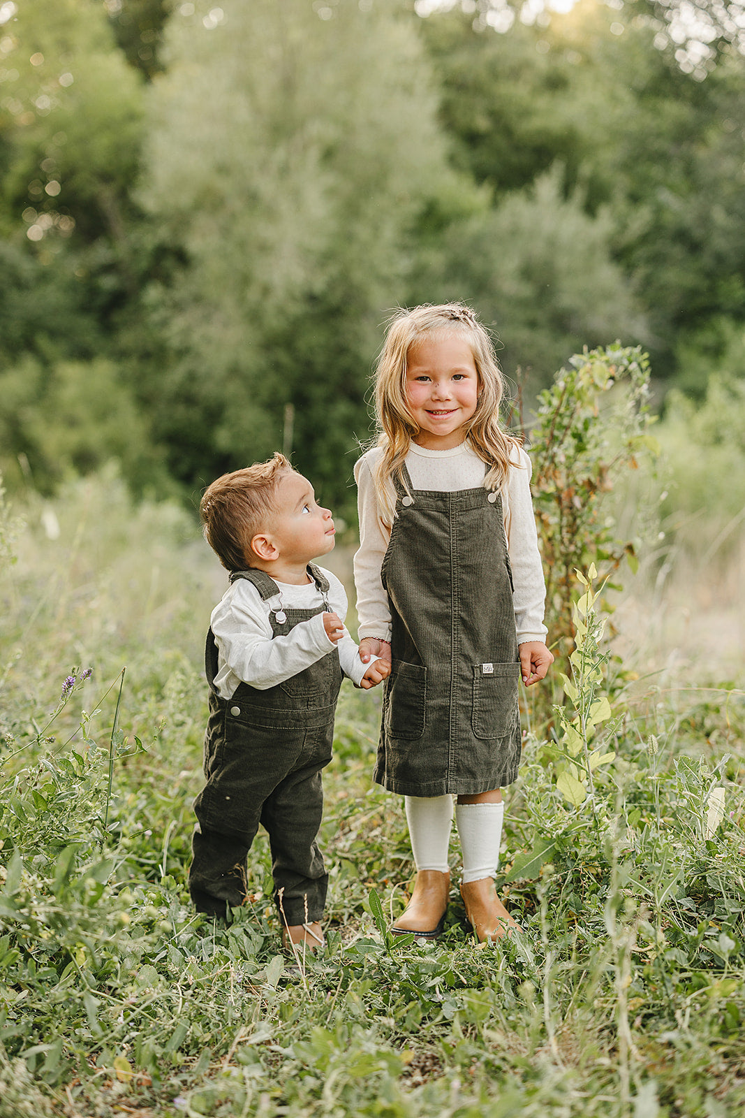 Mebie Baby Green Corduroy Overalls