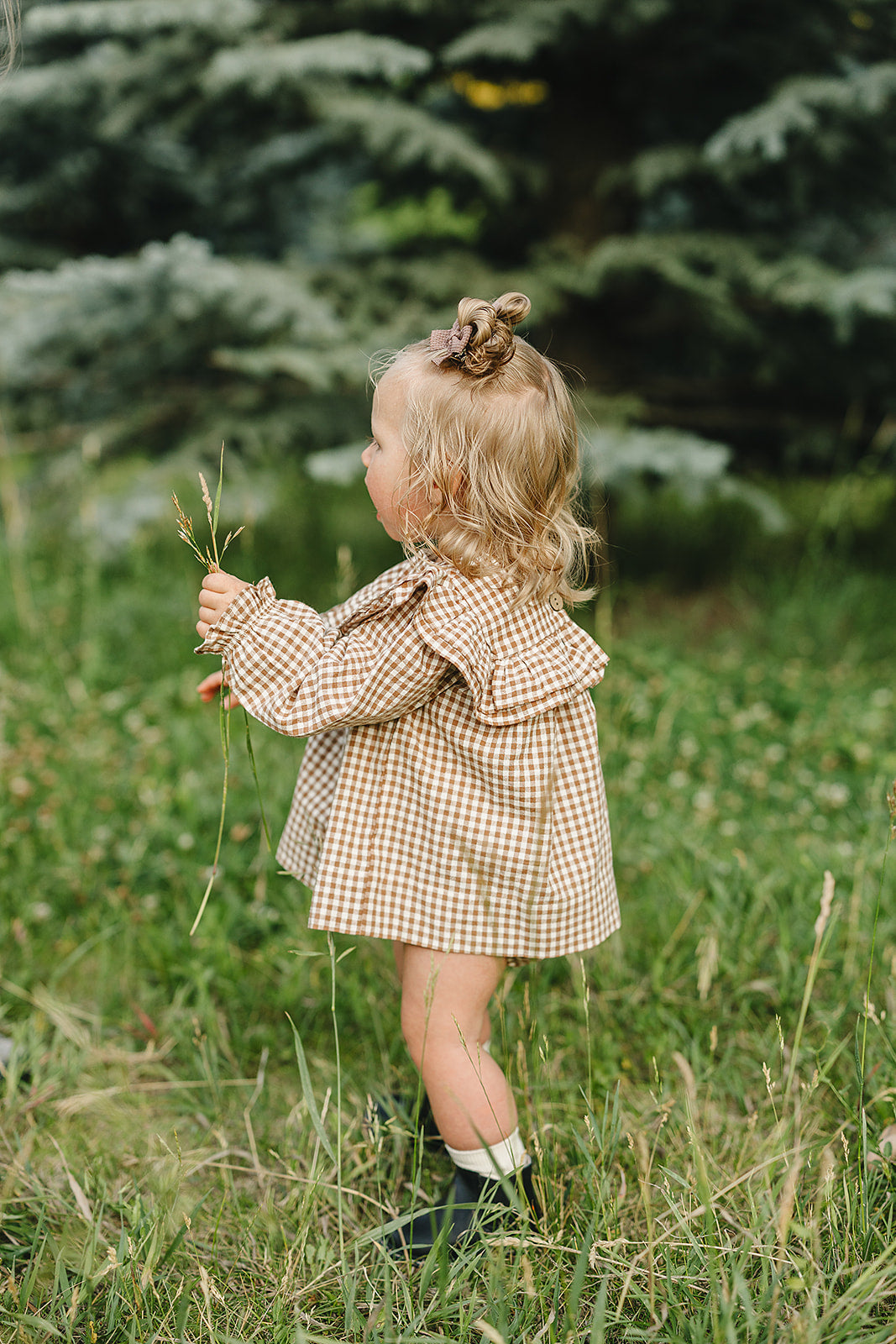 Mebie Baby Gingham Ruffle Bloomer Set