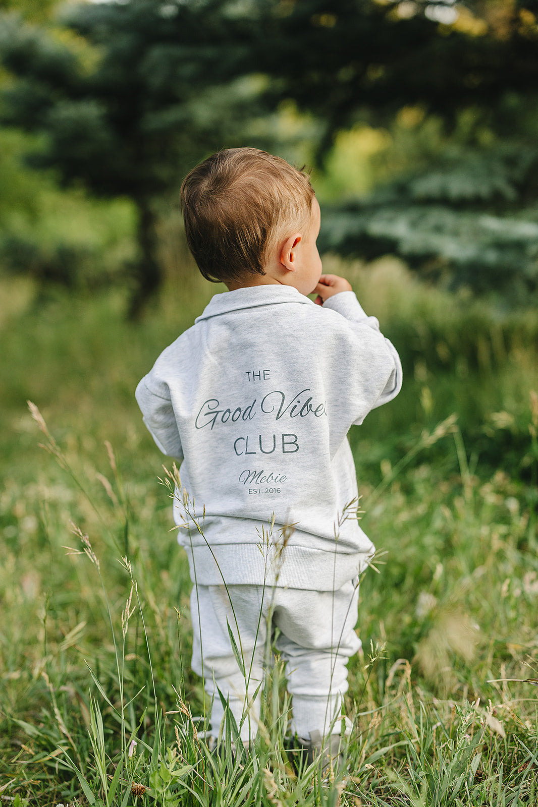 Mebie Baby Good Vibes Quarter Zip French Terry Set