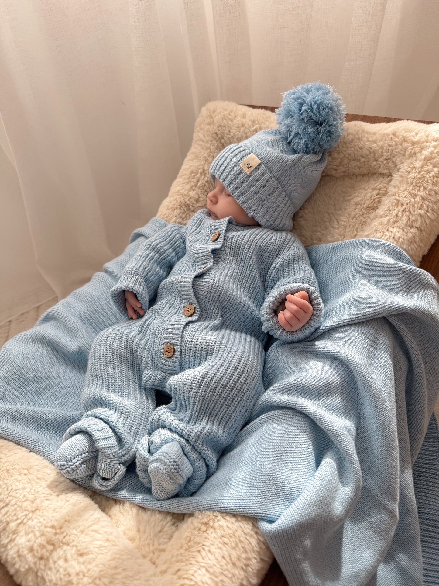 Luna + Luca Classic Baby Blanket - Powder Blue