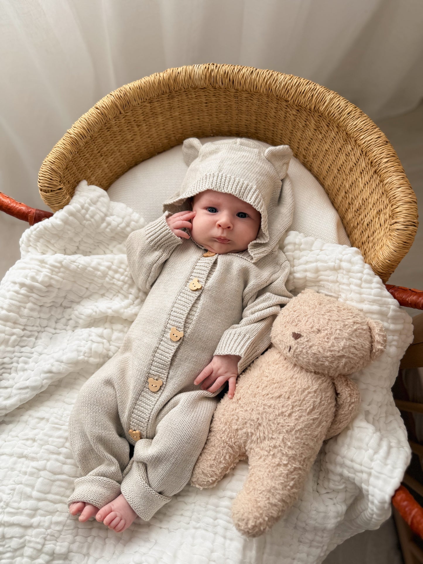 Luna + Luca Bear Cub Jumpsuit - Natural