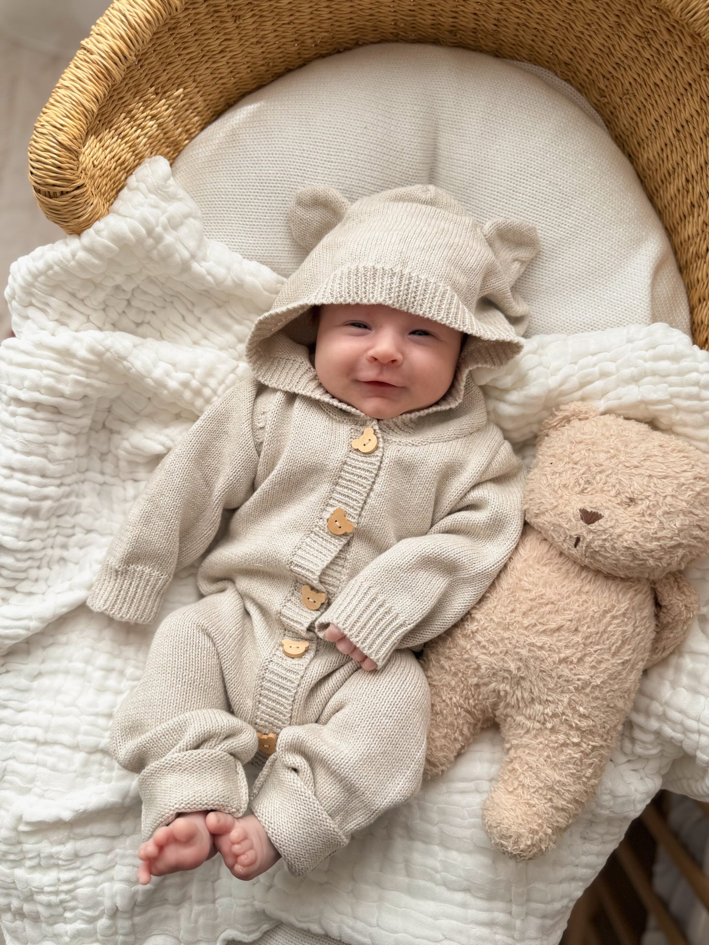 Luna + Luca Bear Cub Jumpsuit - Natural