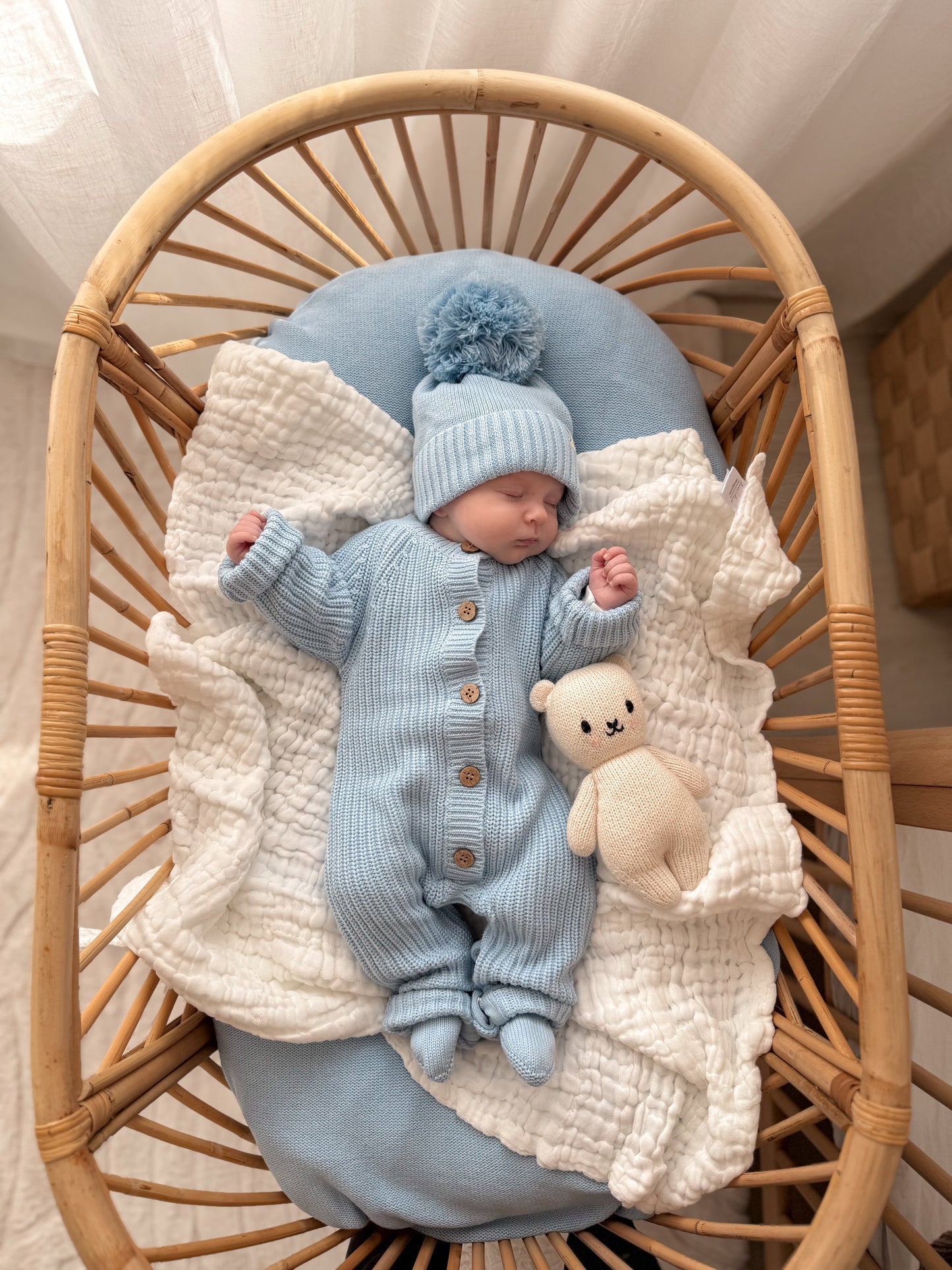 Luna + Luca Classic Baby Blanket - Powder Blue