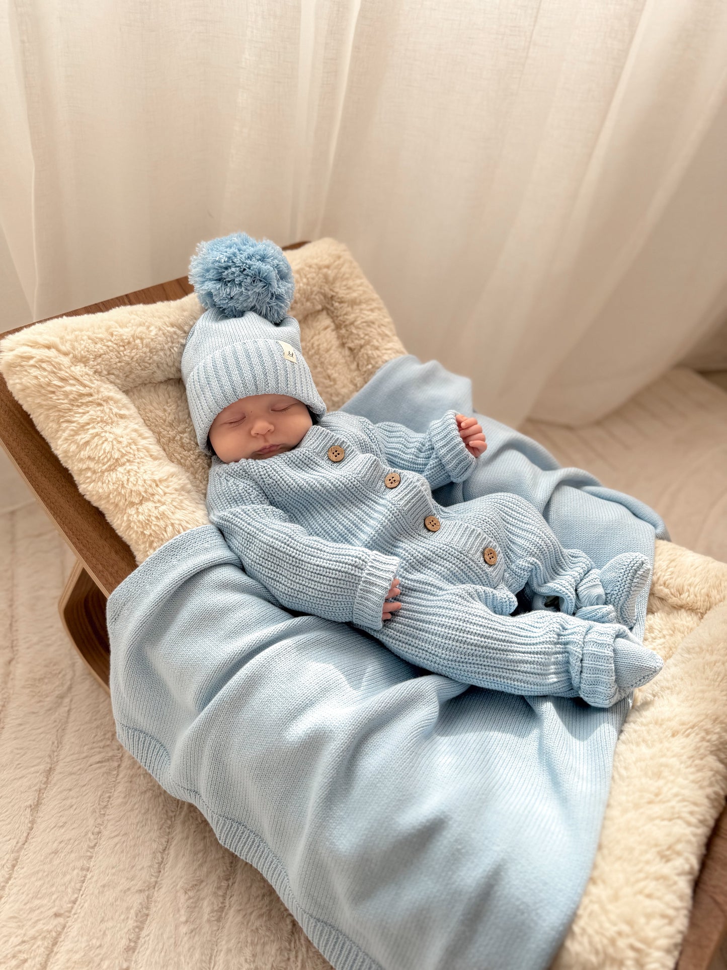 Luna + Luca Classic Baby Blanket - Powder Blue