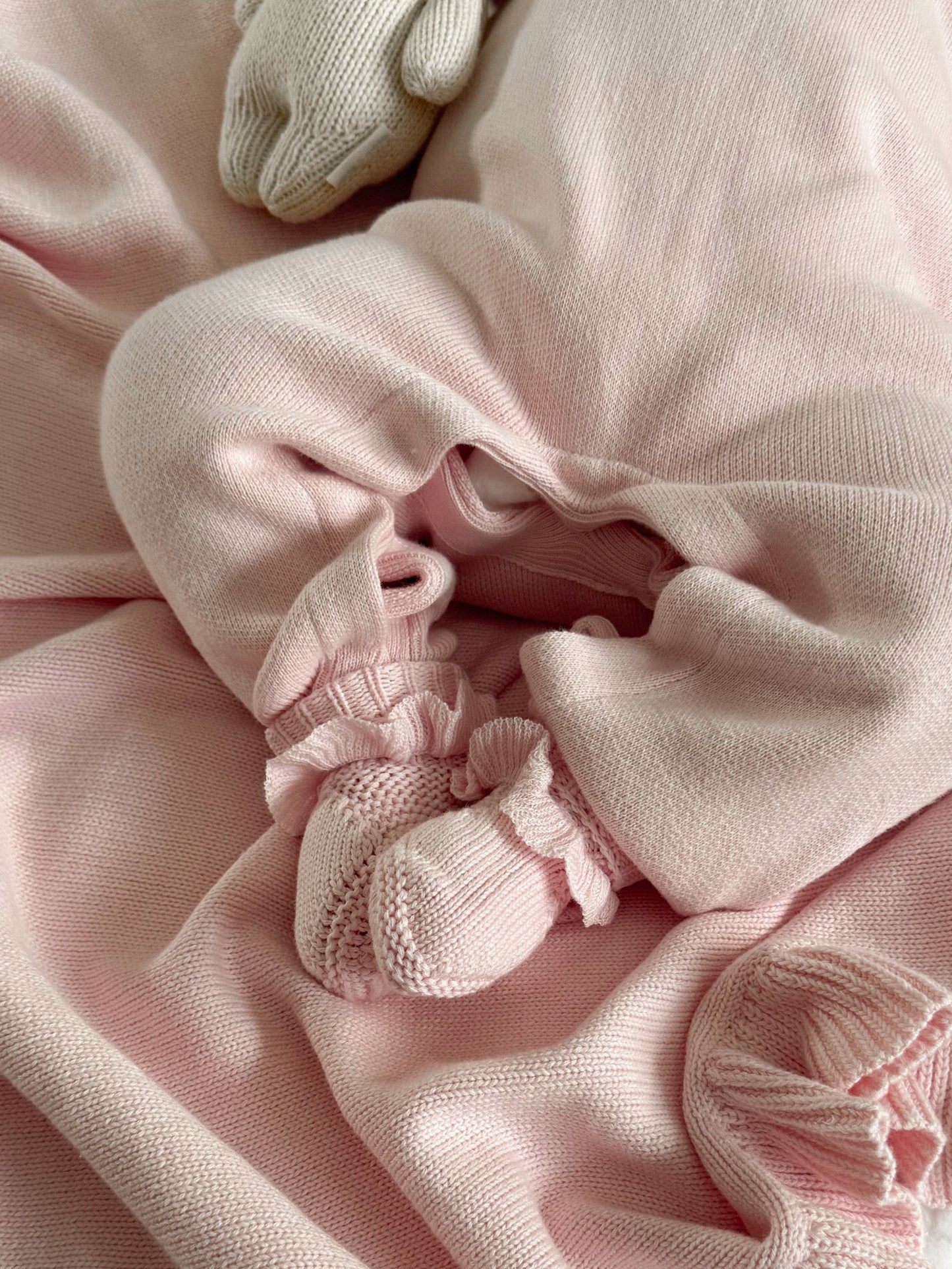 Luna + Luca Classic Ruffle Booties - Powder Pink