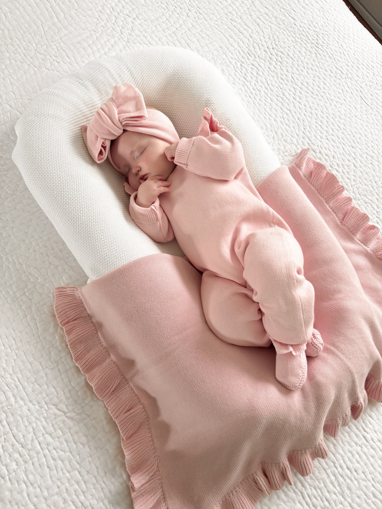 Luna + Luca Classic Bow Headband - Powder Pink