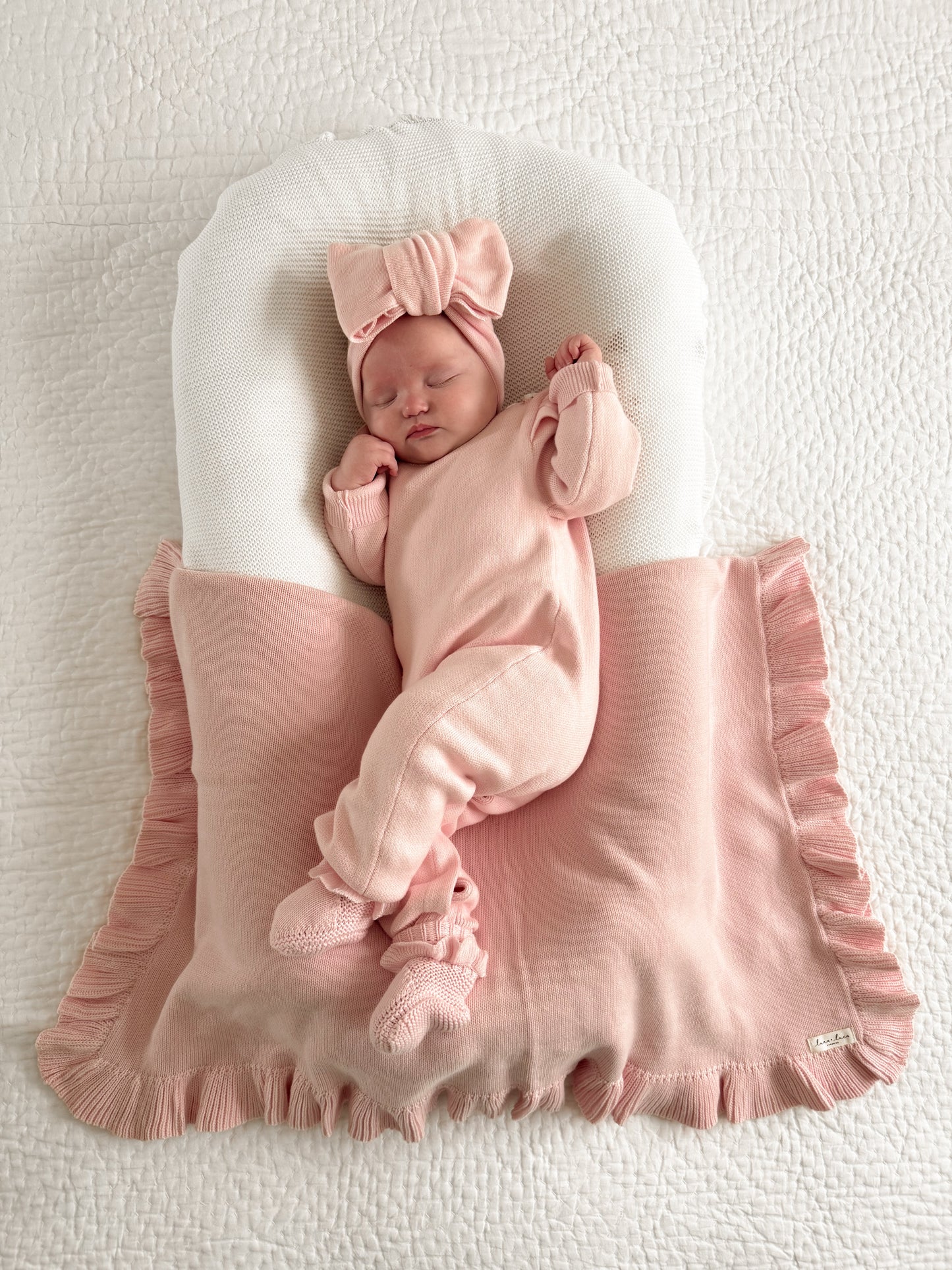 Luna + Luca Classic Bow Headband - Powder Pink