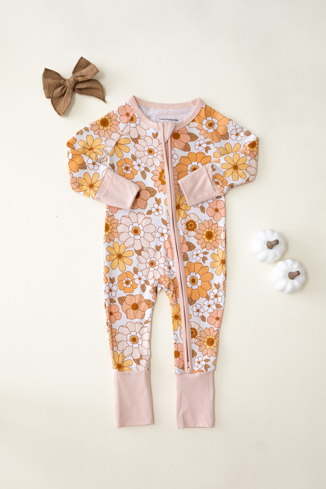 LPK Bamboo Zip Romper - Sweet Blossom