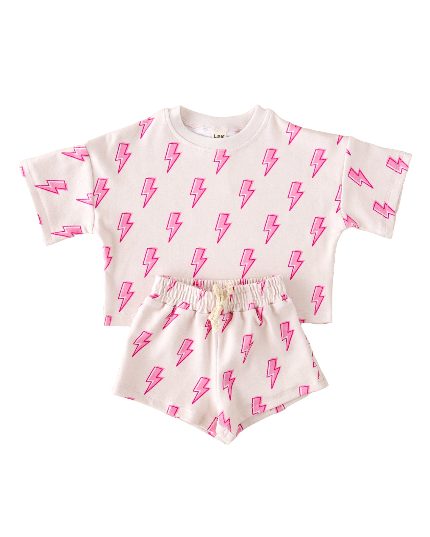 LPK Shorts Set - Pink Bolts