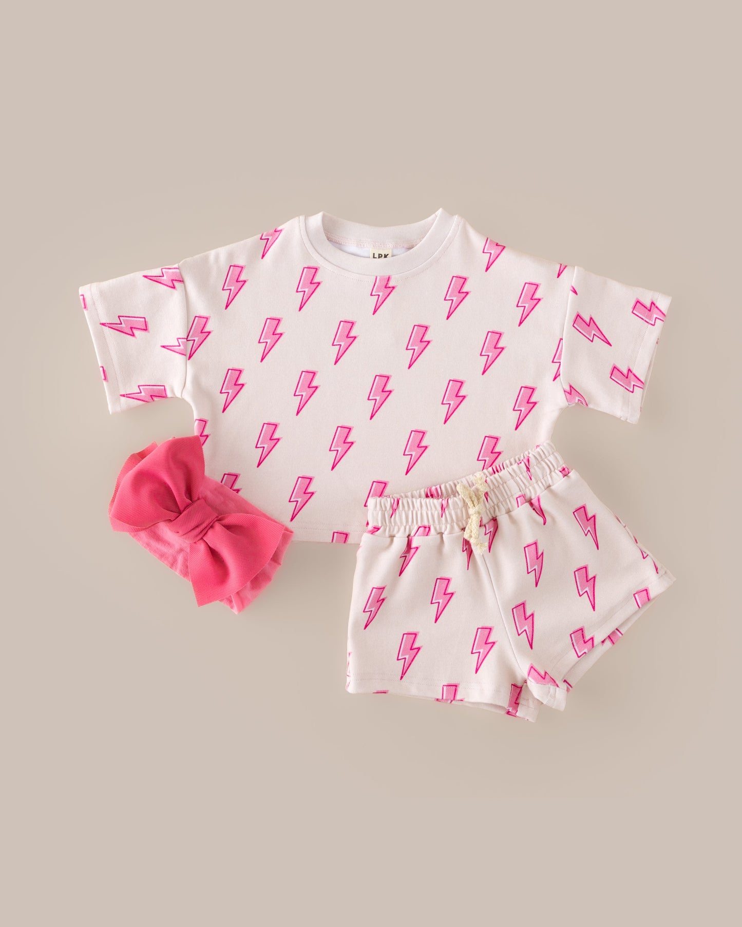 LPK Shorts Set - Pink Bolts