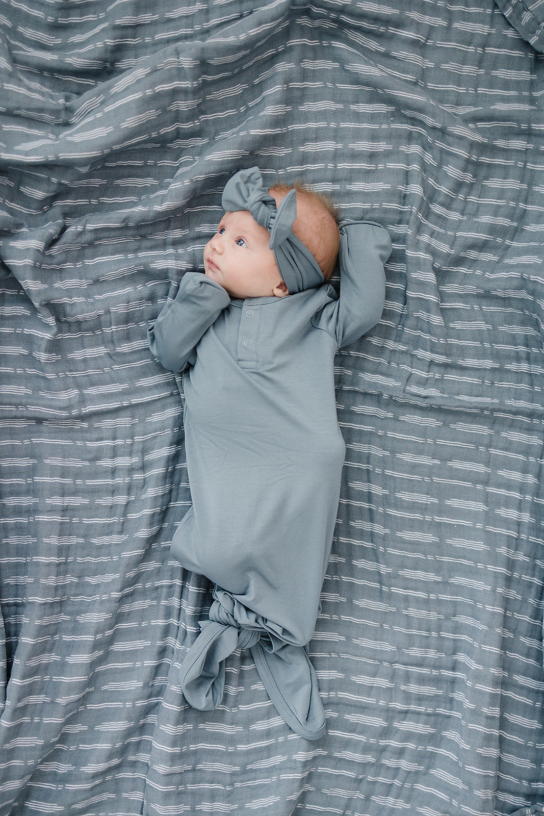 Mebie Baby Bamboo Head Wrap - Dusty Blue