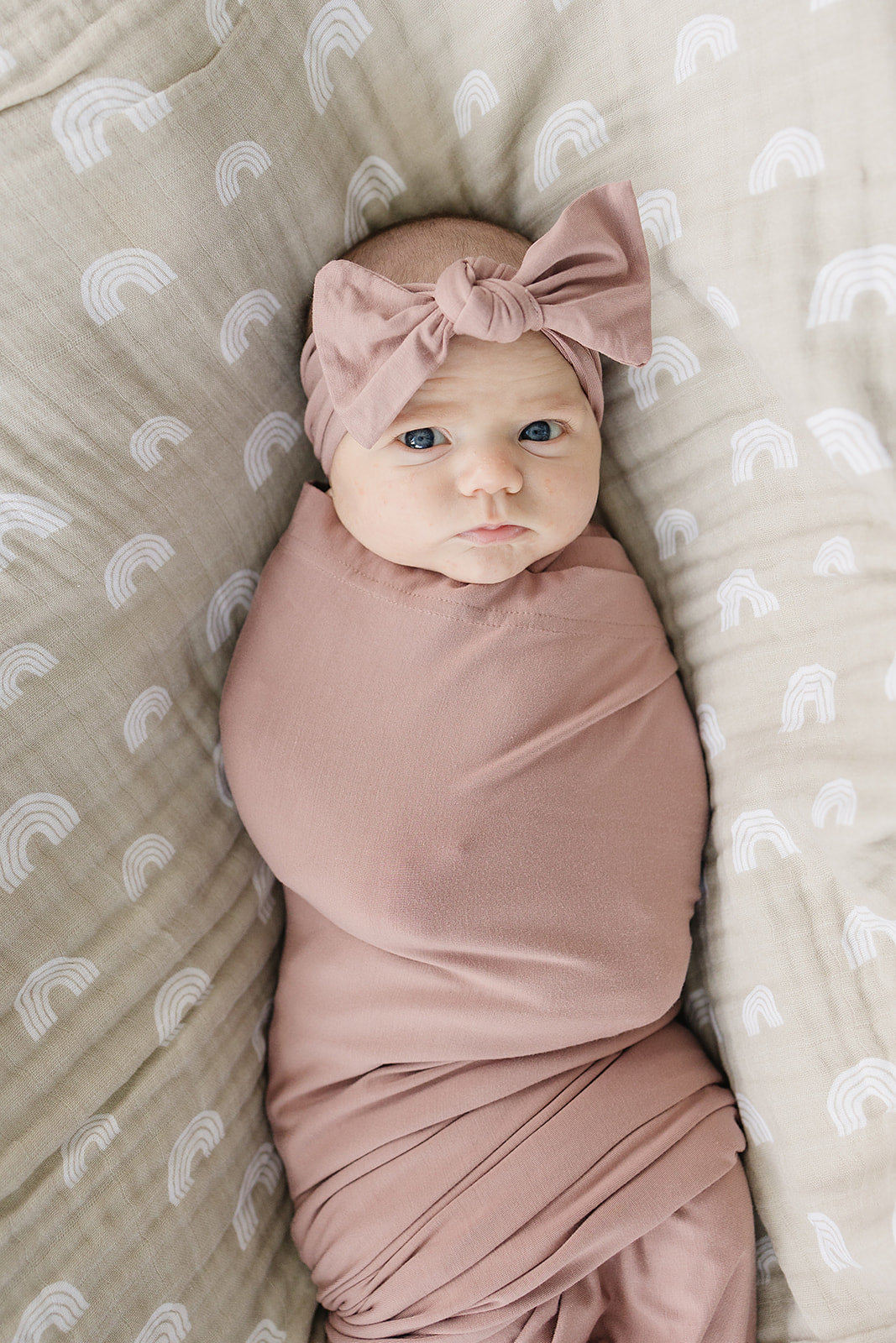 Mebie Baby Bamboo Head Wrap - Dusty Rose