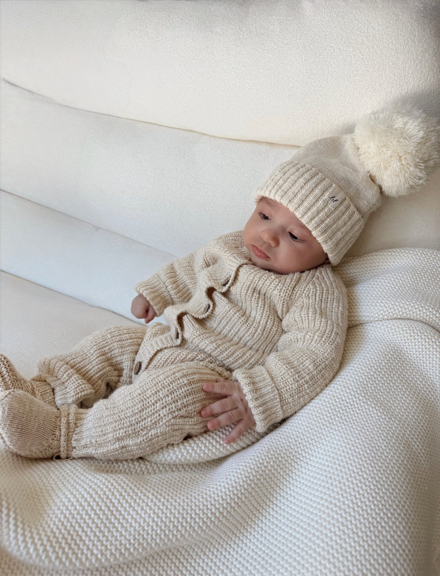 Luna + Luca Classic Chunky Knit Jumpsuit - French Cream