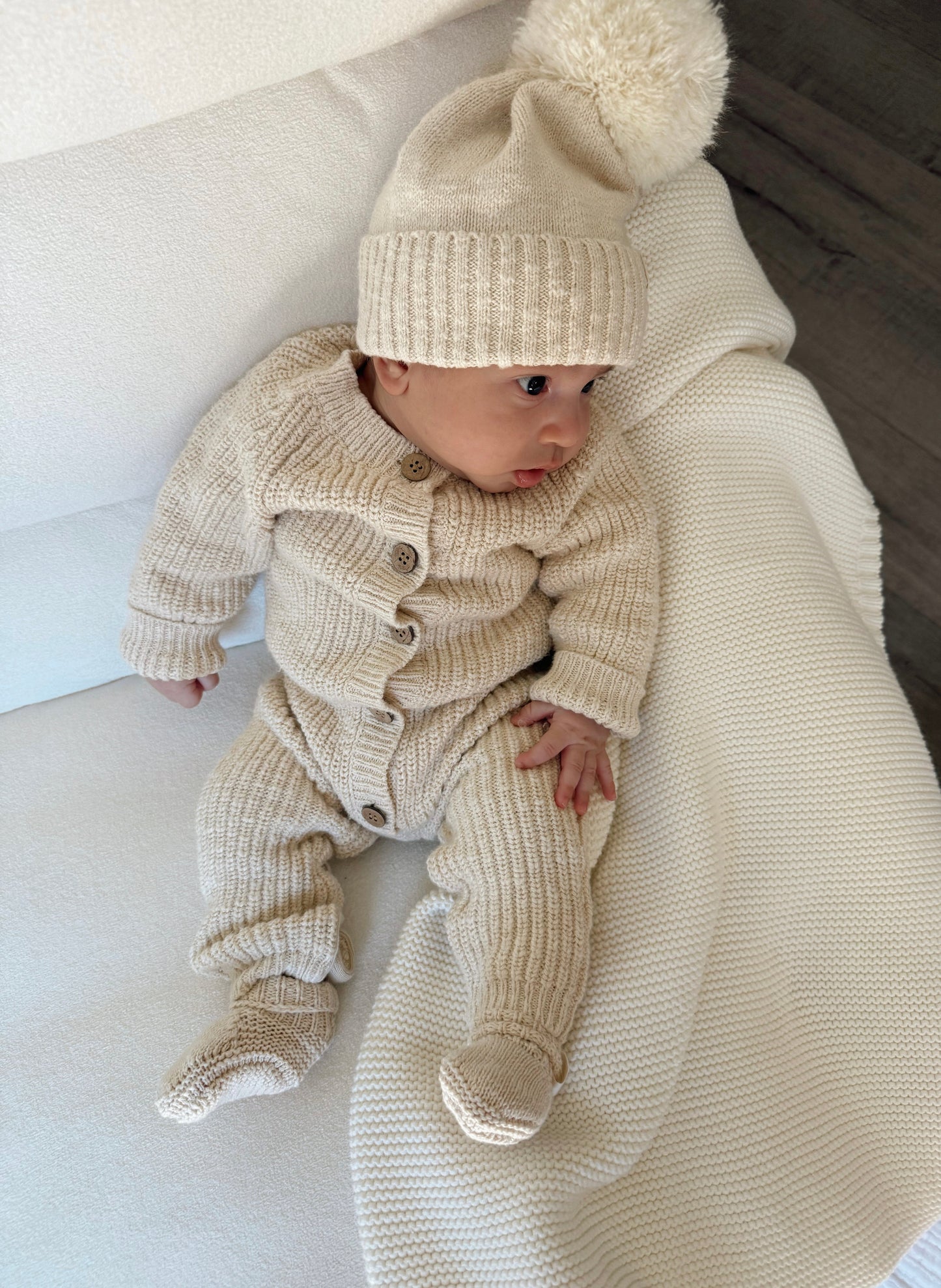 Luna + Luca Classic Chunky Knit Jumpsuit - French Cream