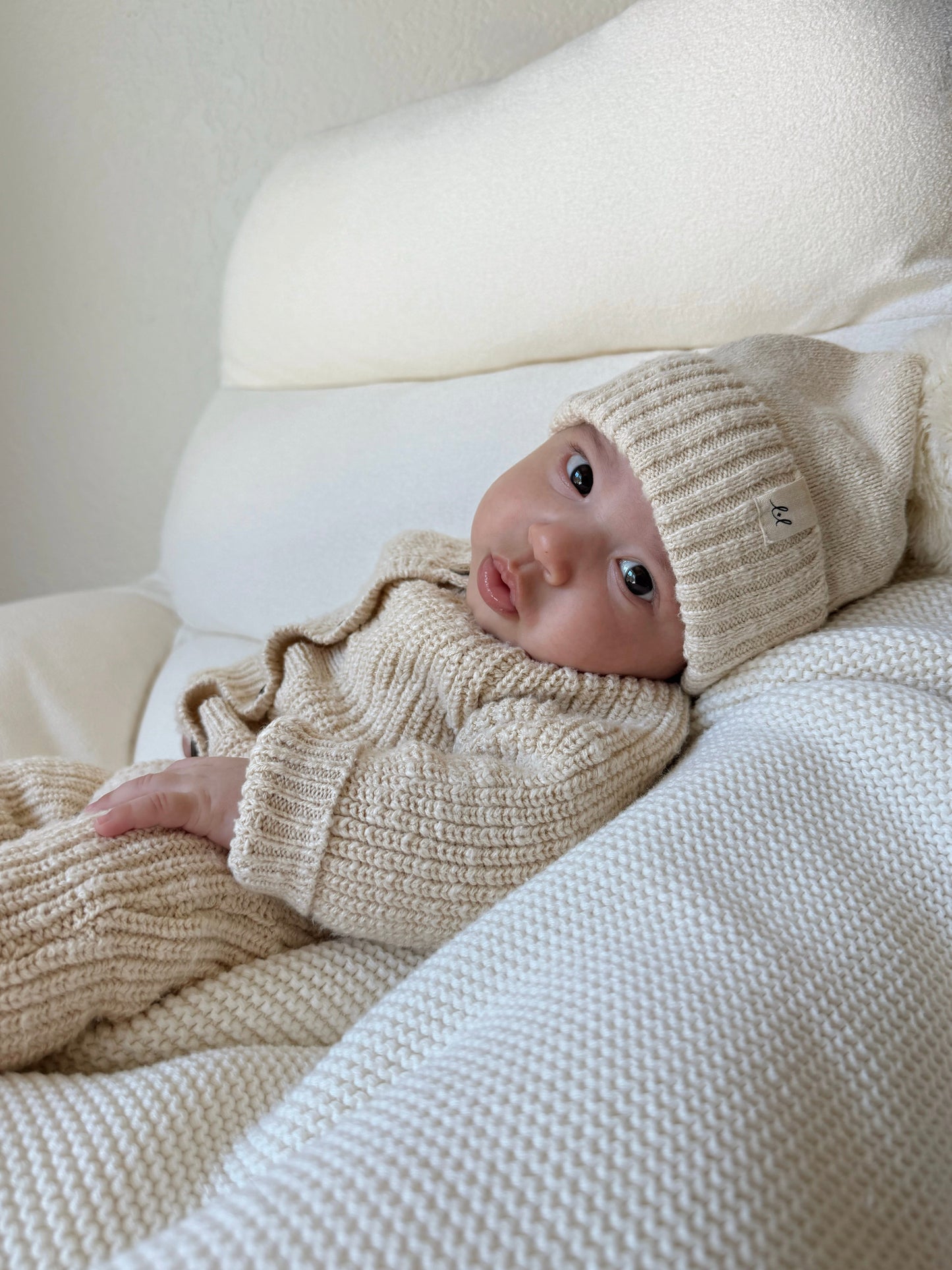 Luna + Luca Classic Chunky Knit Jumpsuit - French Cream