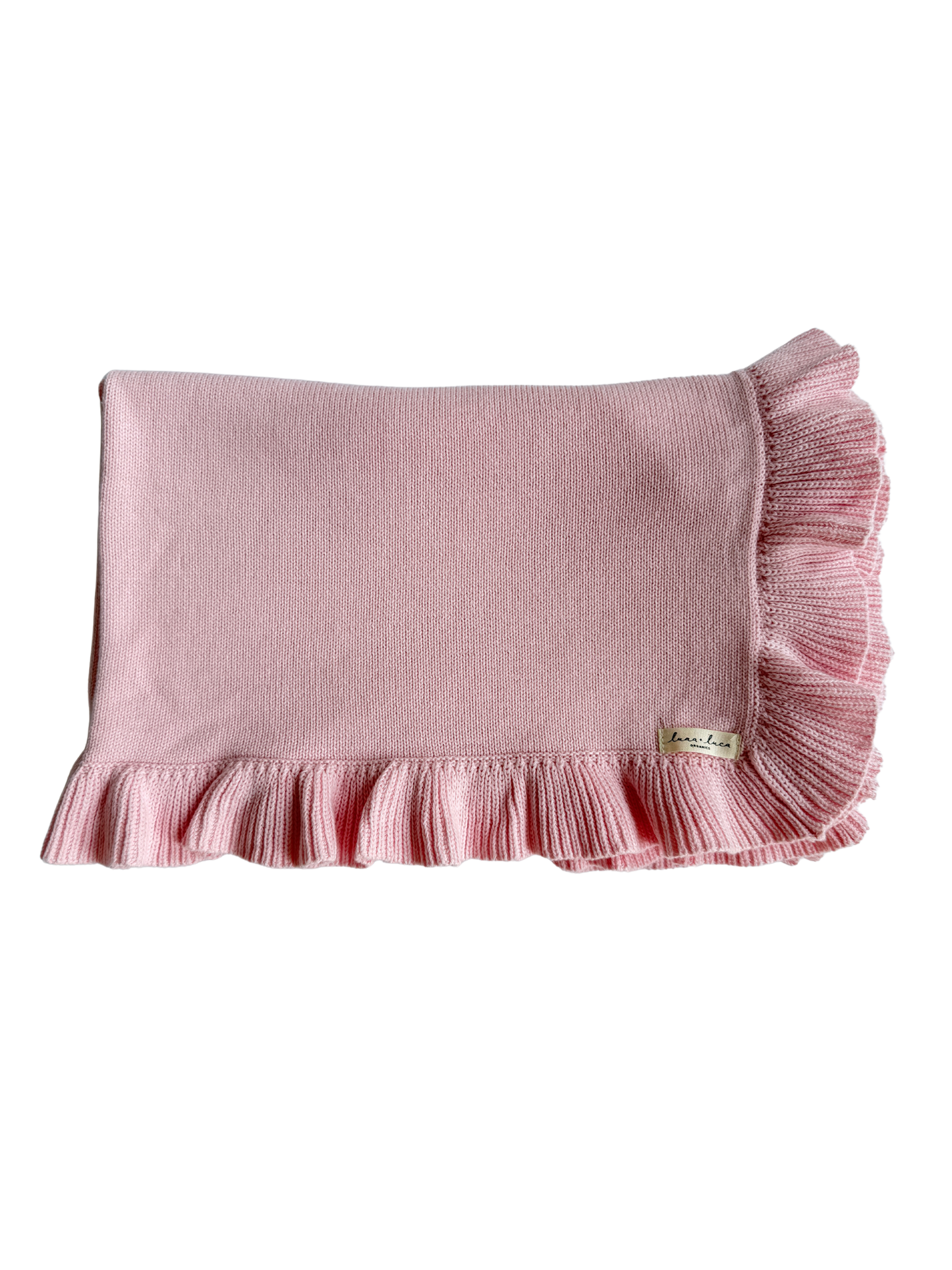 Luna + Luca Classic Ruffle Baby Blanket - Powder Pink