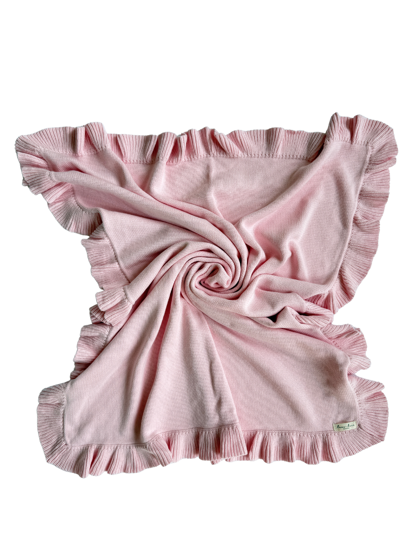 Luna + Luca Classic Ruffle Baby Blanket - Powder Pink