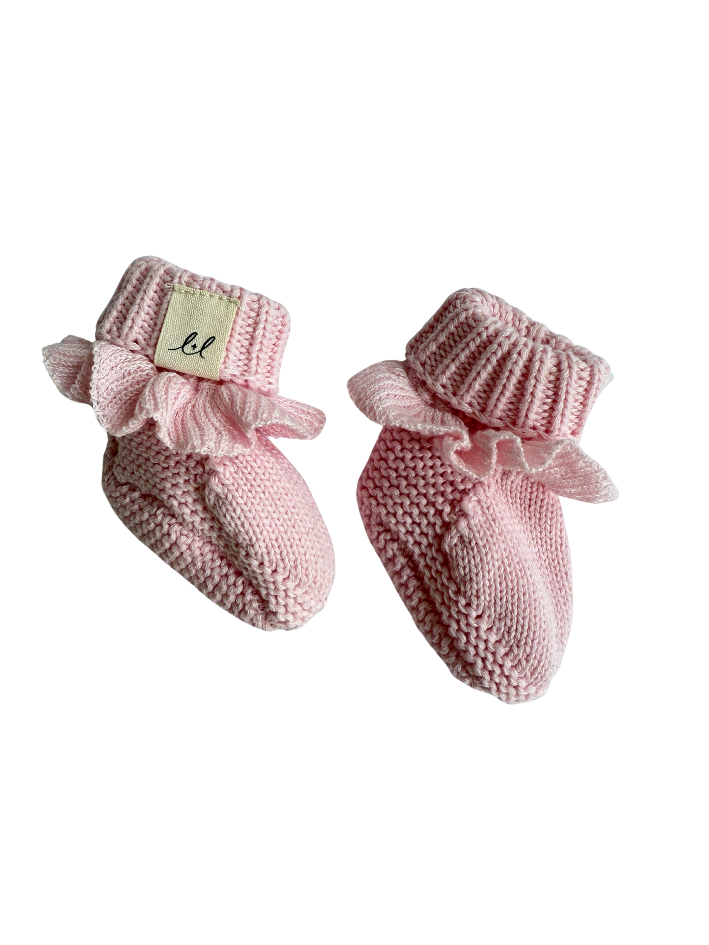 Luna + Luca Classic Ruffle Booties - Powder Pink