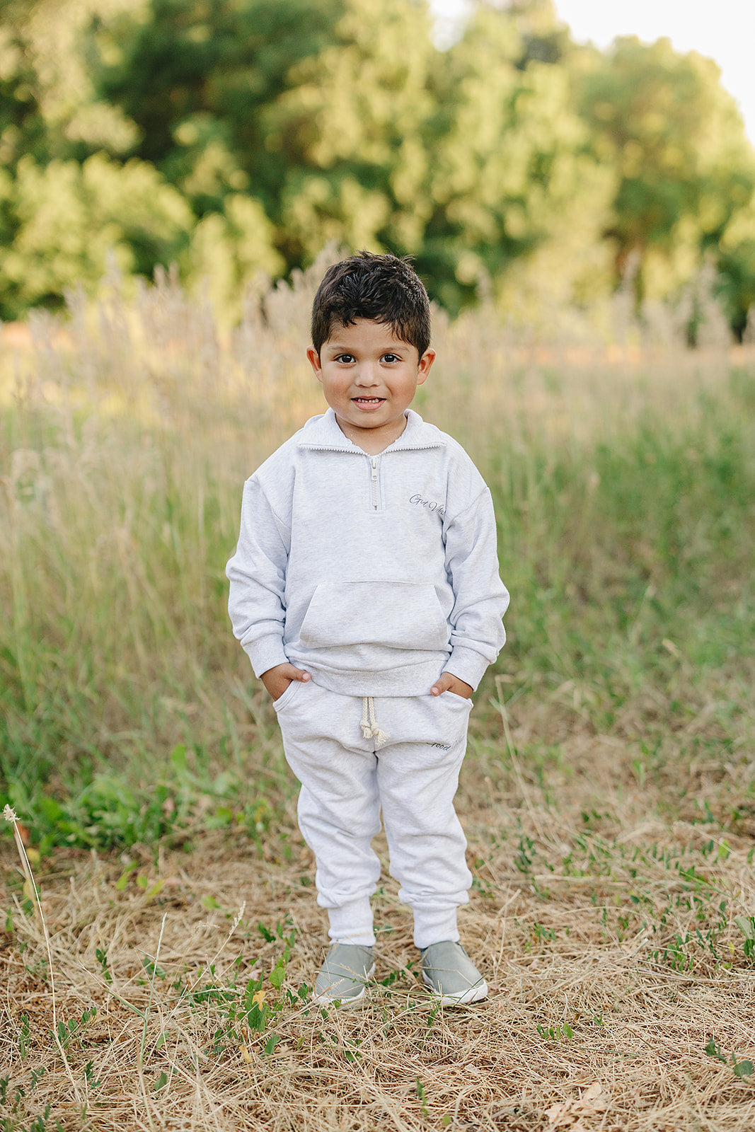 Mebie Baby Good Vibes Quarter Zip French Terry Set