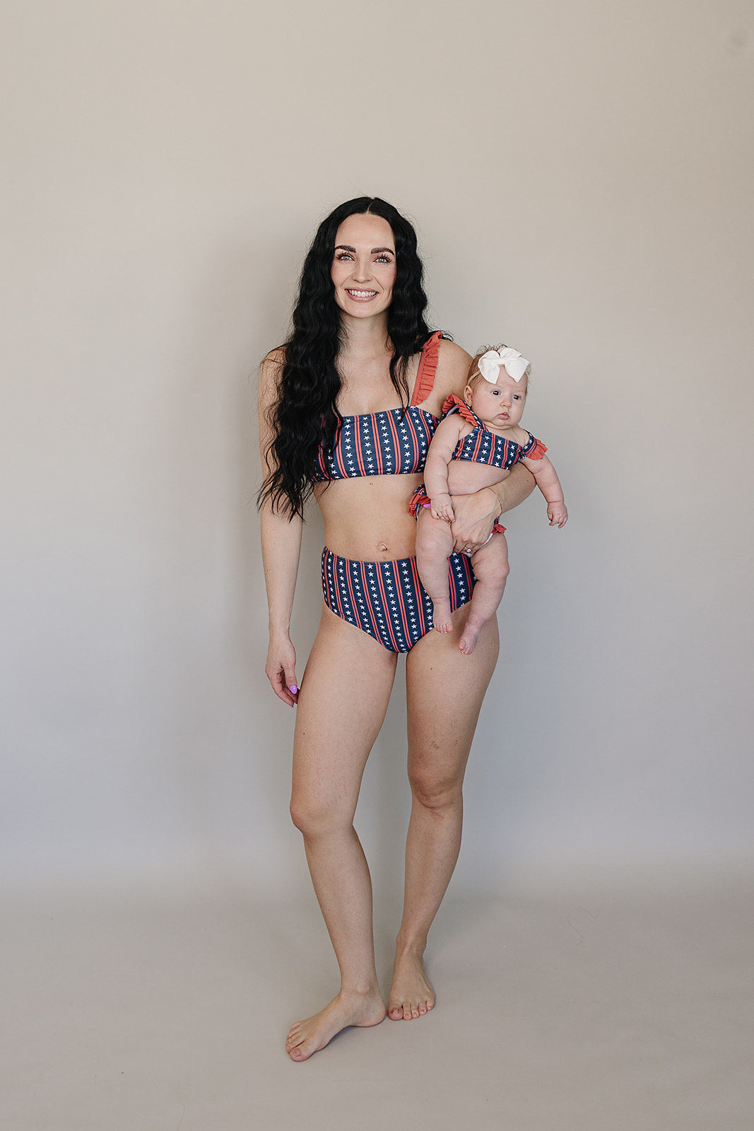 Mebie Baby Americana Ruffle Bikini Set