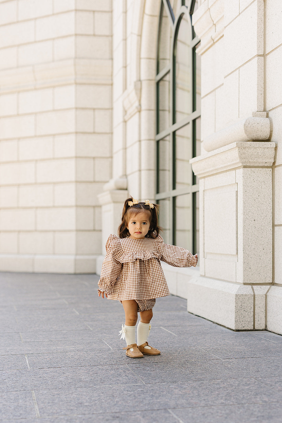 Mebie Baby Gingham Ruffle Bloomer Set