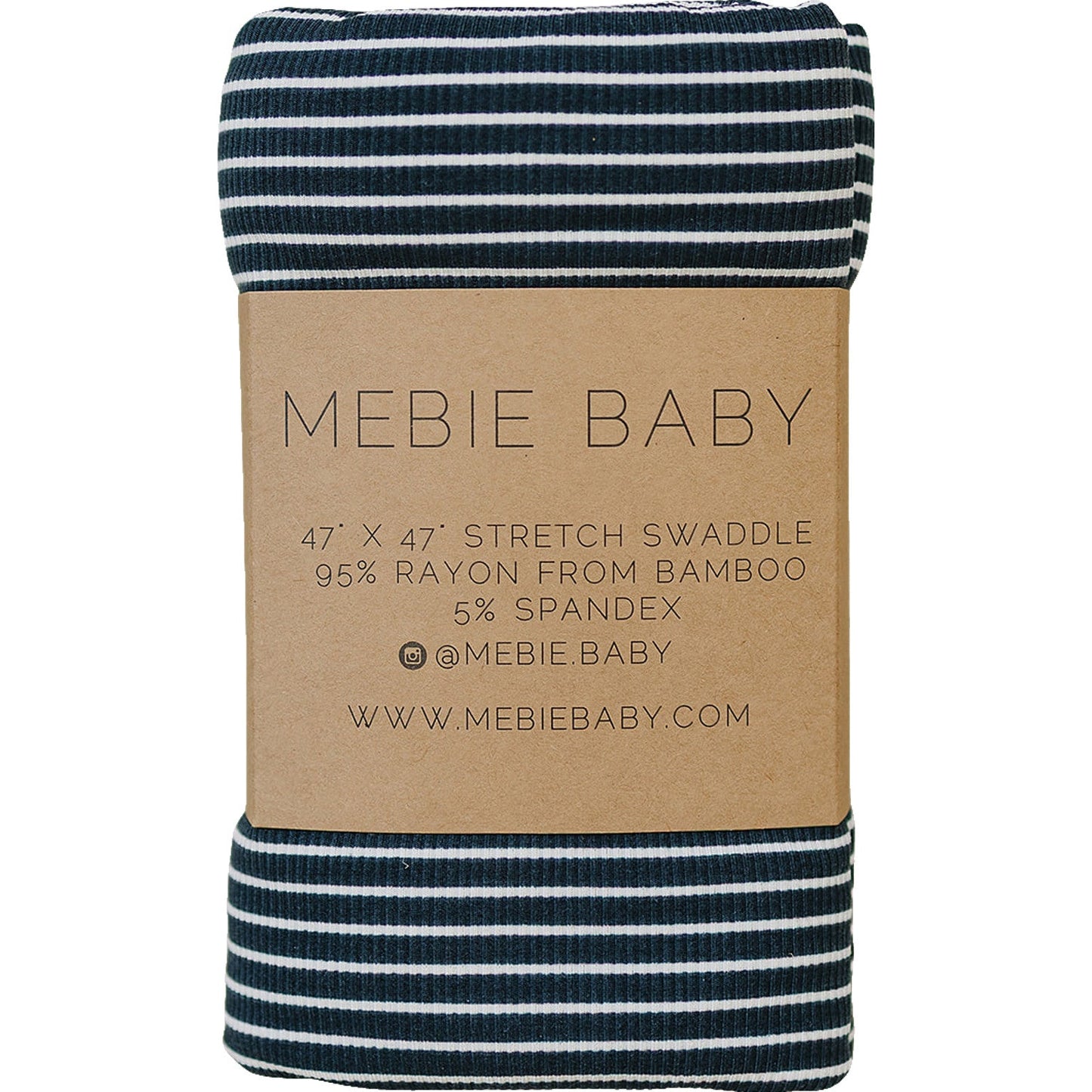 Mebie Baby Navy Stripes Stretch Swaddle