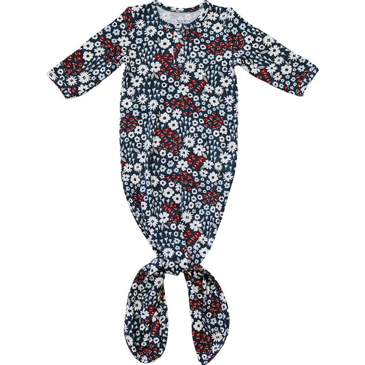 Mebie Baby Americana Floral Bamboo Knot Gown