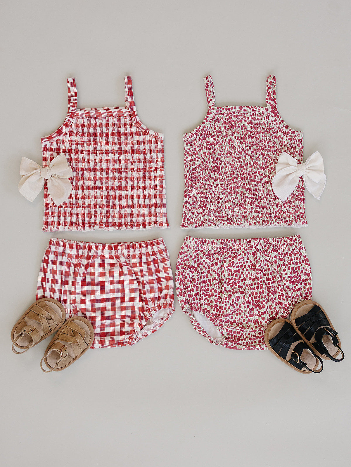 Mebie Baby Gingham Ruched Bloomer Set