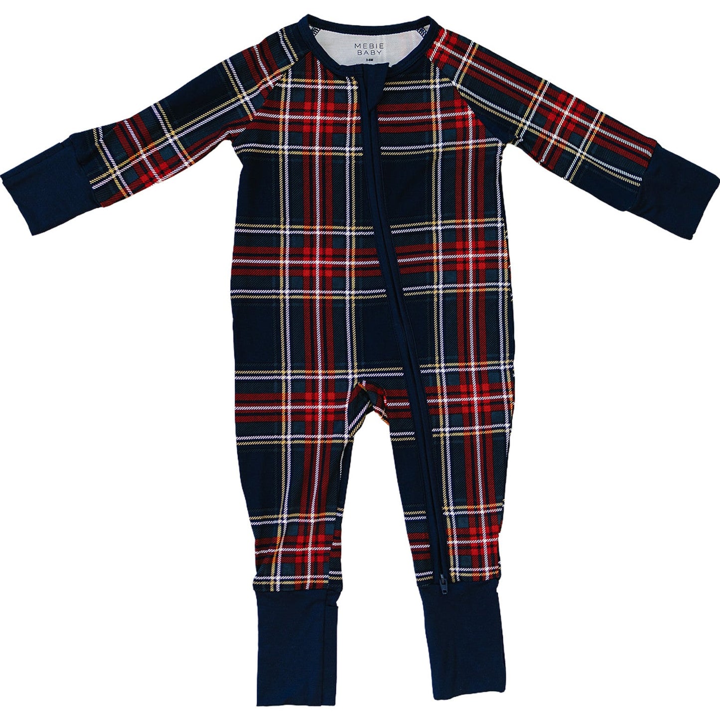 Mebie Baby Christmas Plaid Bamboo Zipper