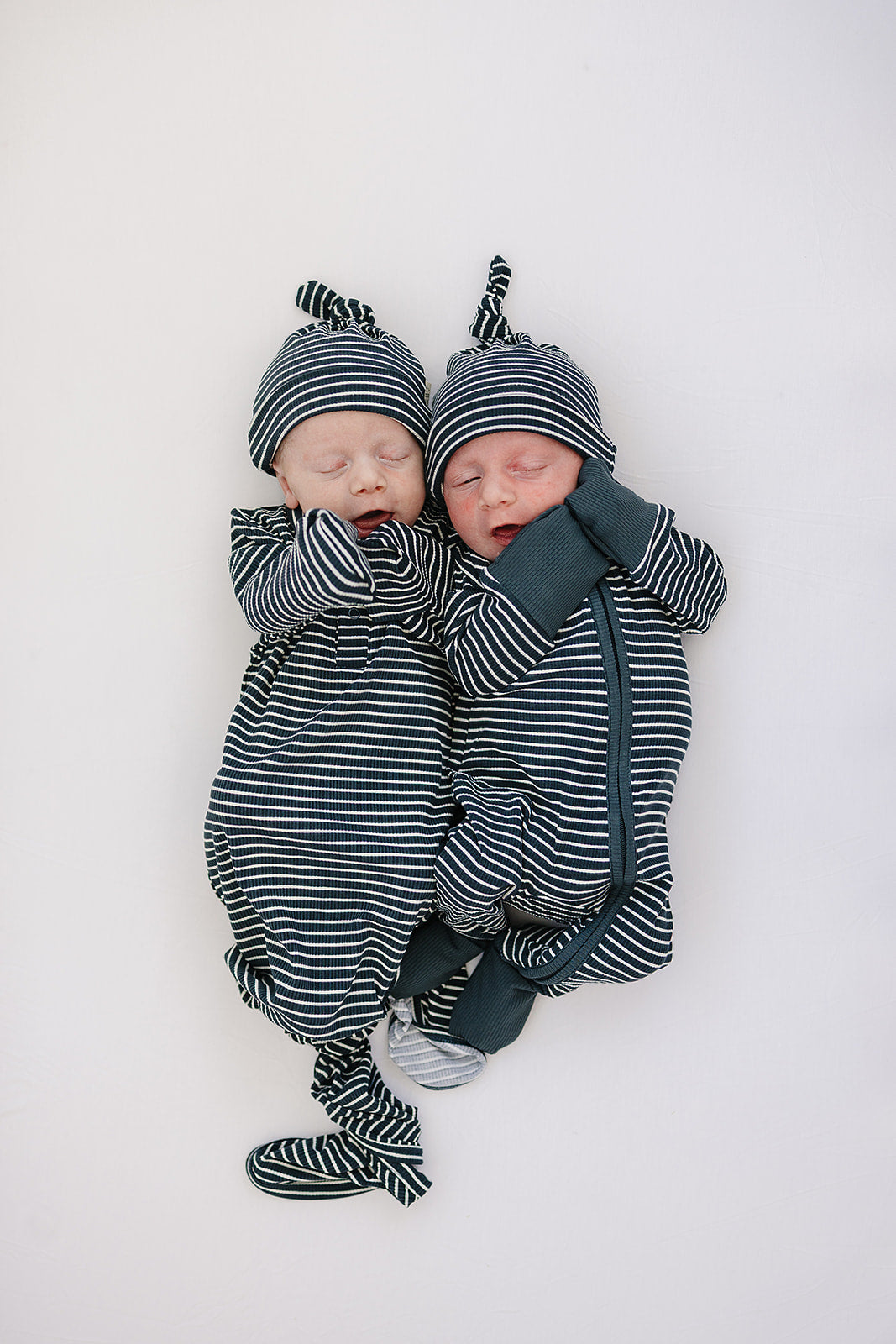 Mebie Baby Navy Stripes Ribbed Romper