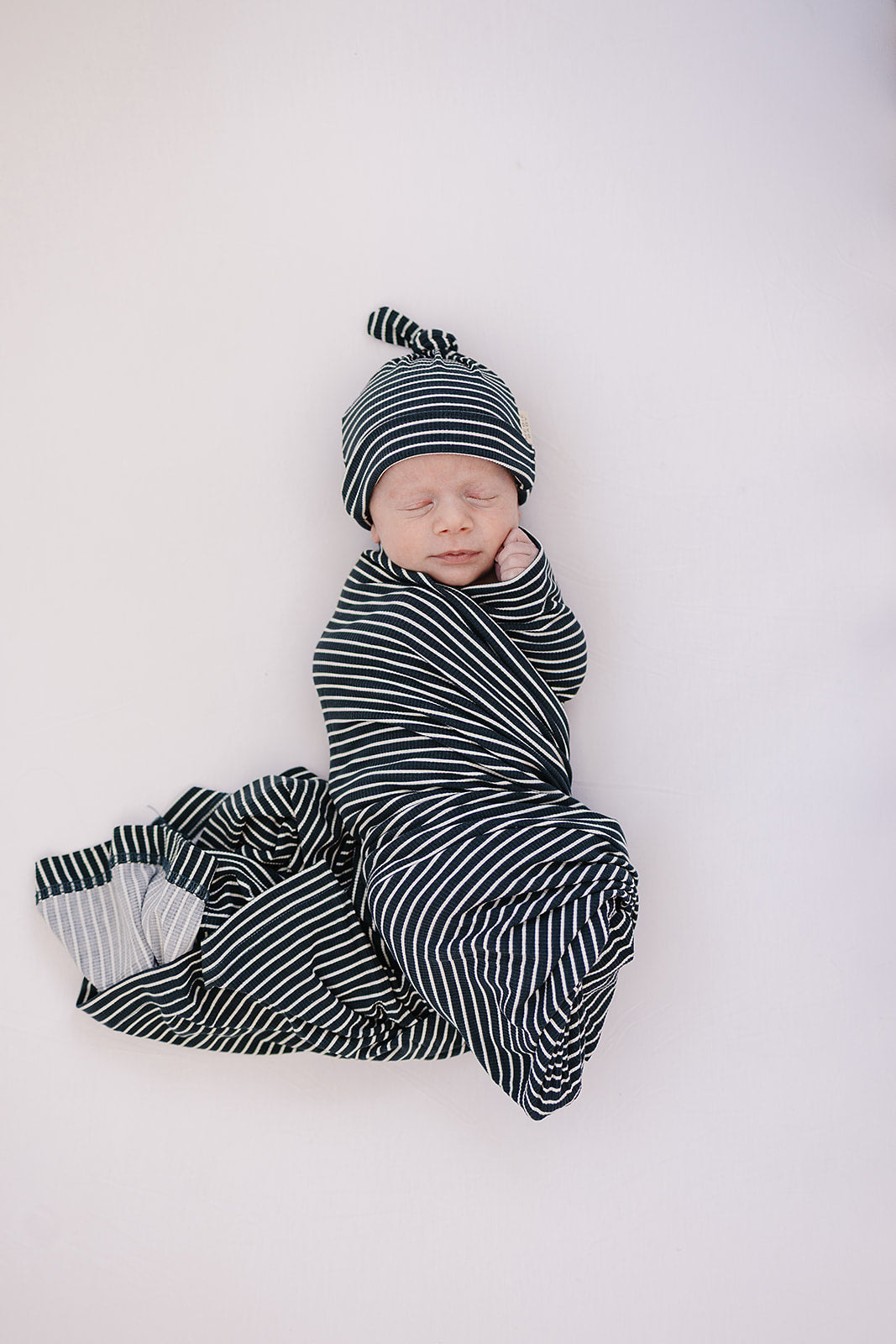 Mebie Baby Navy Stripes Stretch Swaddle